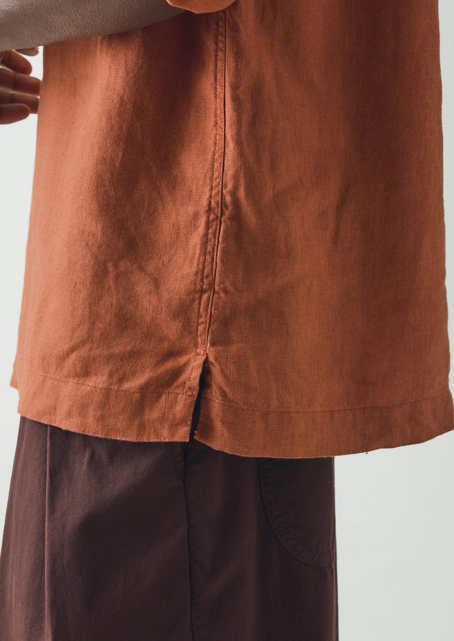 Half Placket Linen Shirt | Copper - Image 5