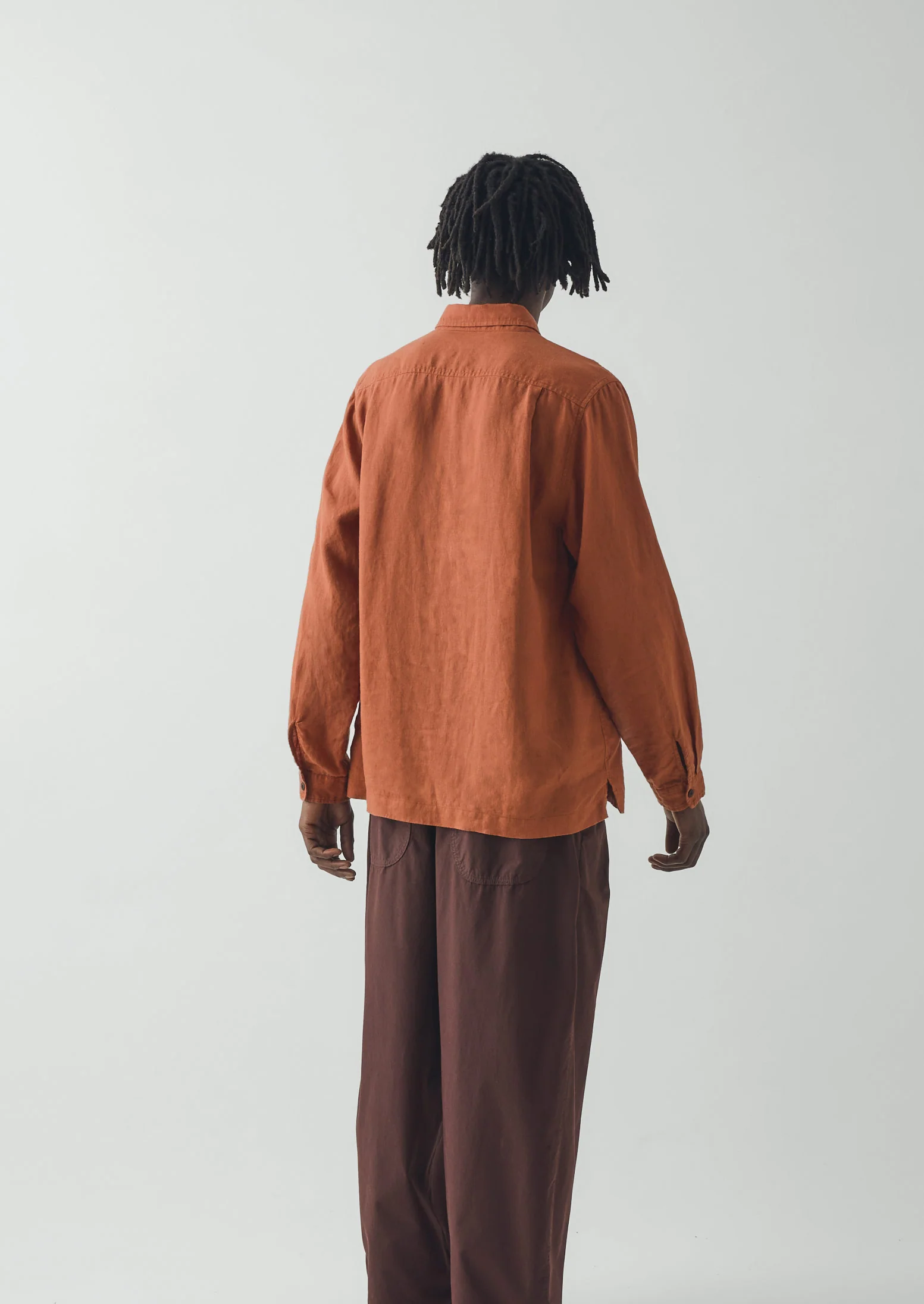 Half Placket Linen Shirt | Copper - Image 6