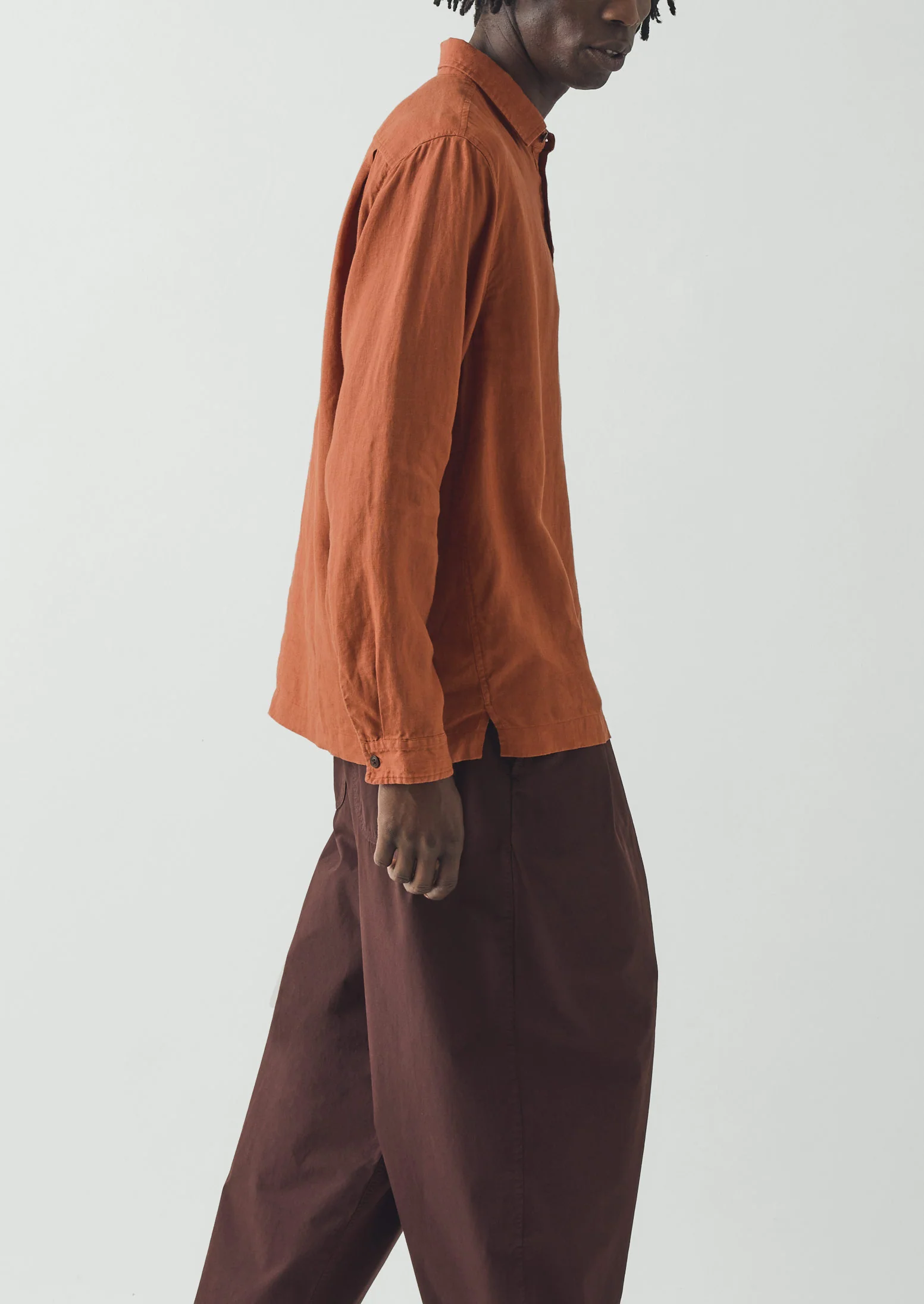 Half Placket Linen Shirt | Copper - Image 7