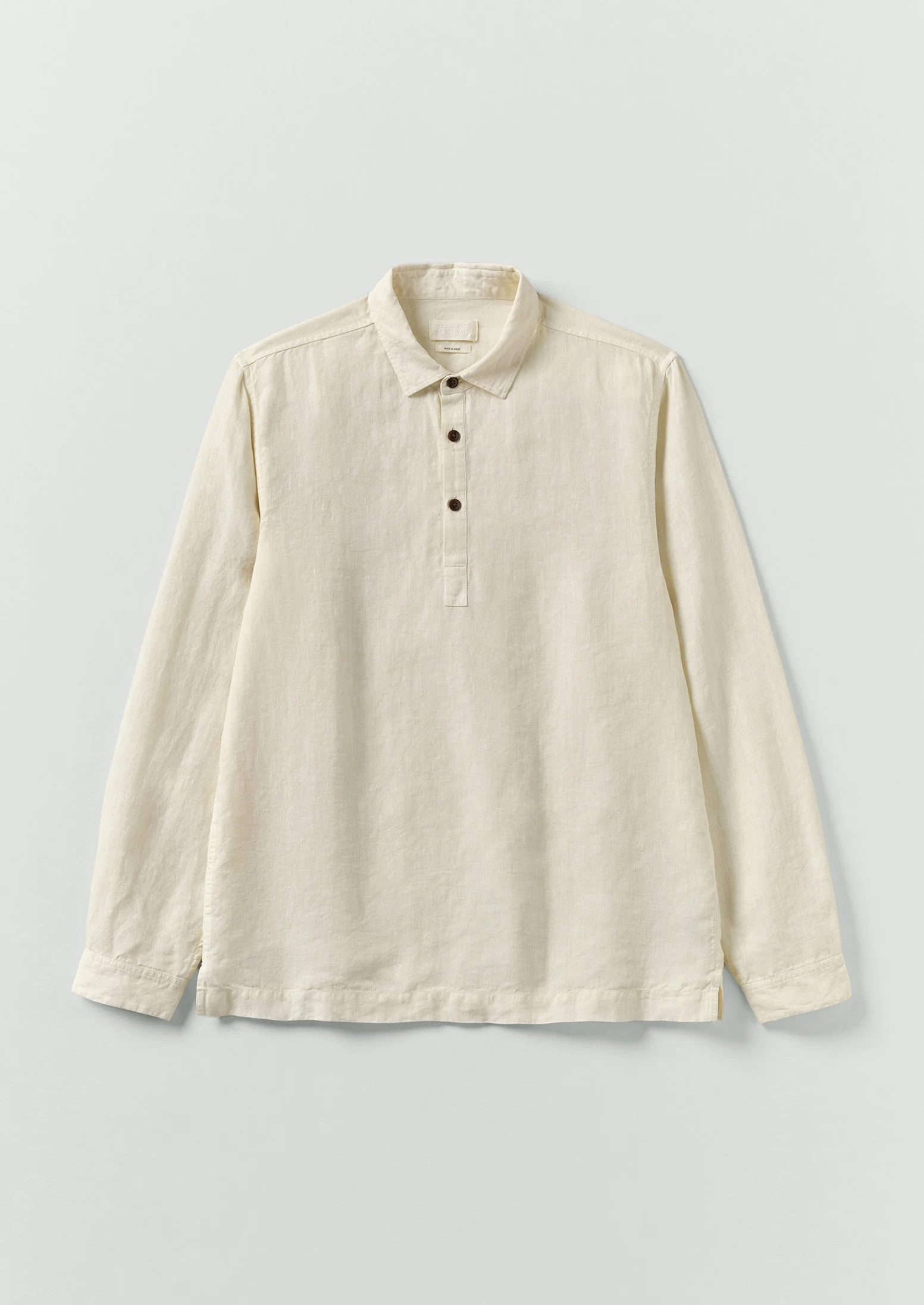 Half Placket Linen Shirt | Parchment