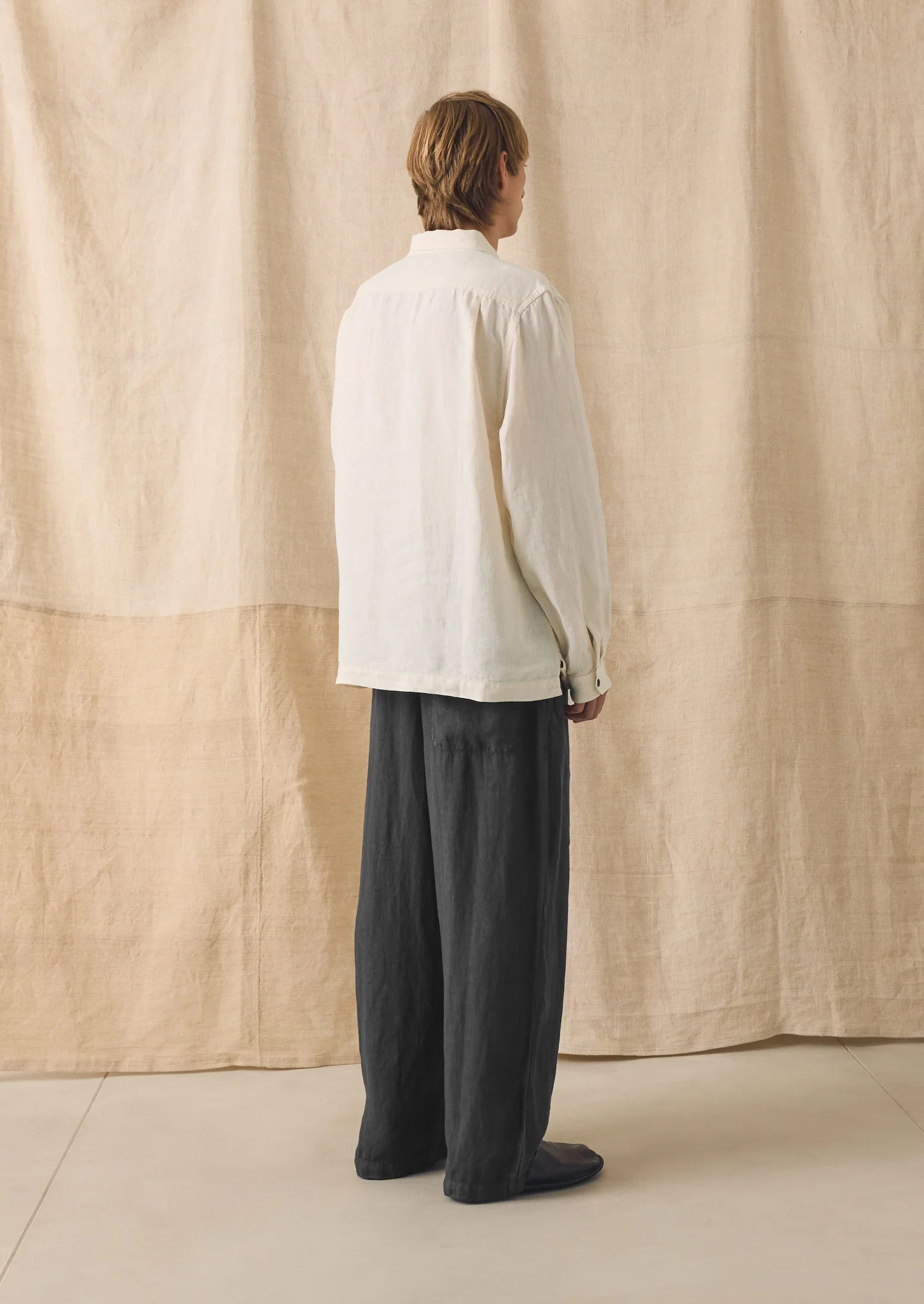 Half Placket Linen Shirt | Parchment - Image 5