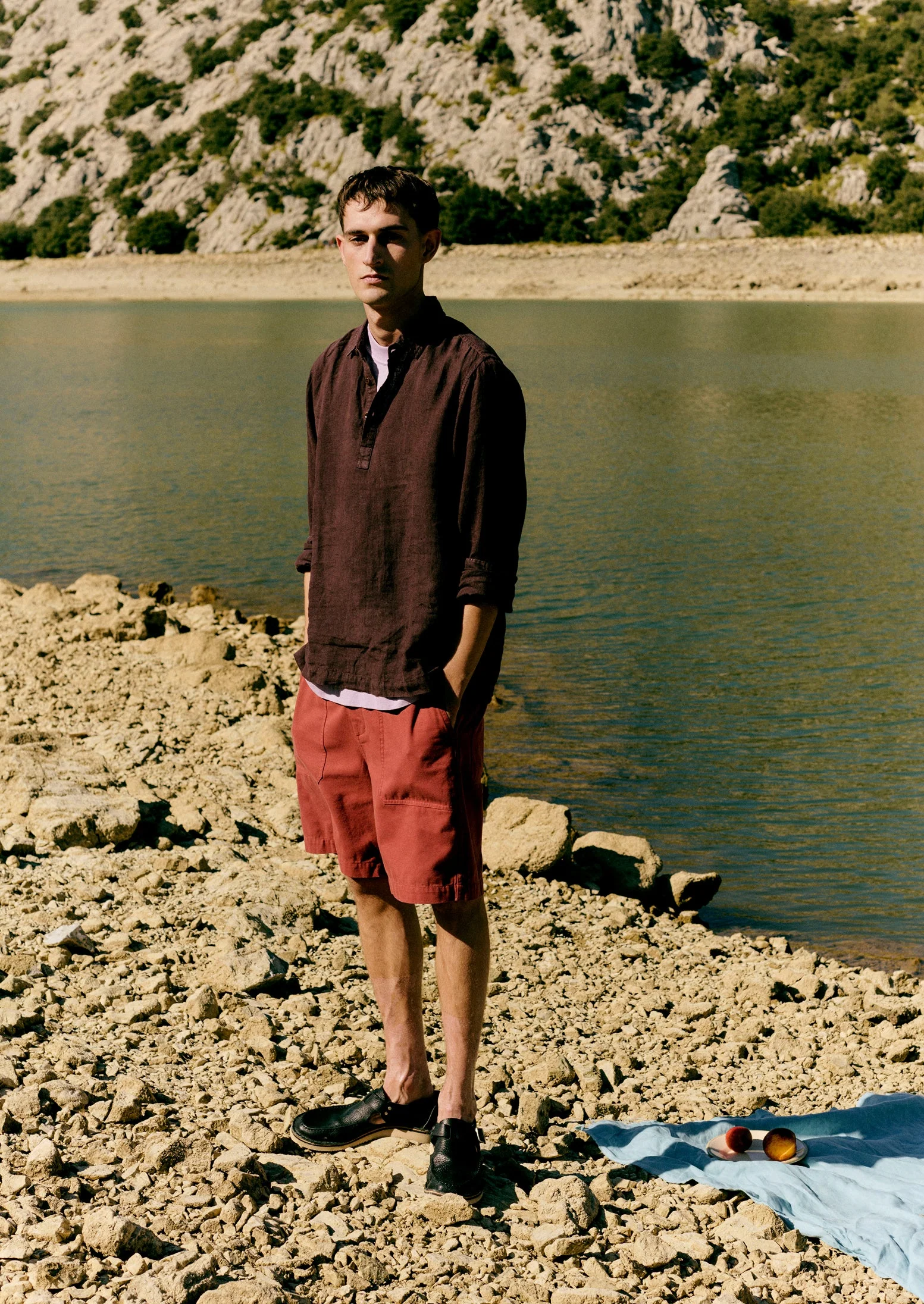 Half Placket Linen Shirt | Rich Earth - Image 3