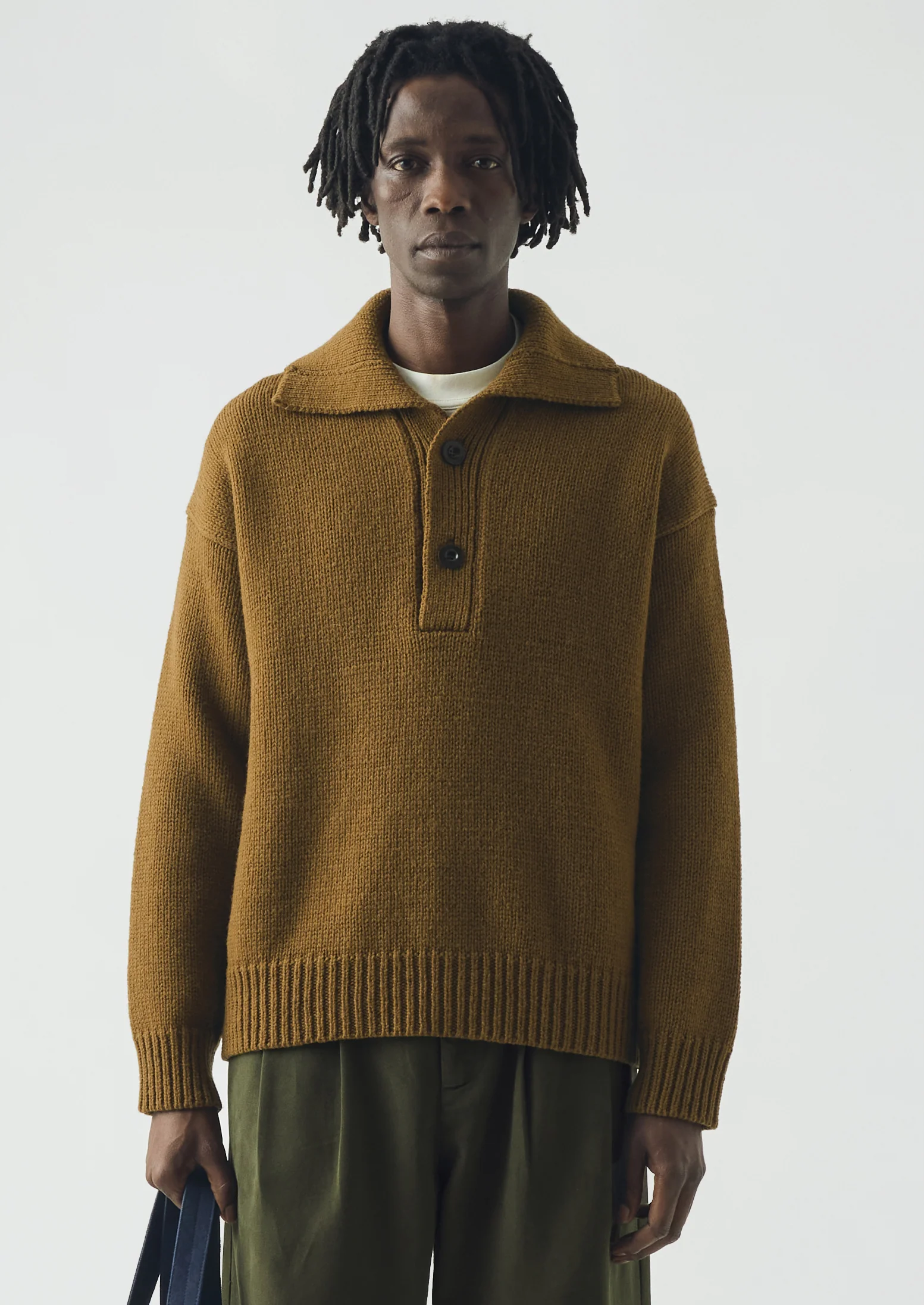 Half Placket Wool Pullover | Acorn - Image 6