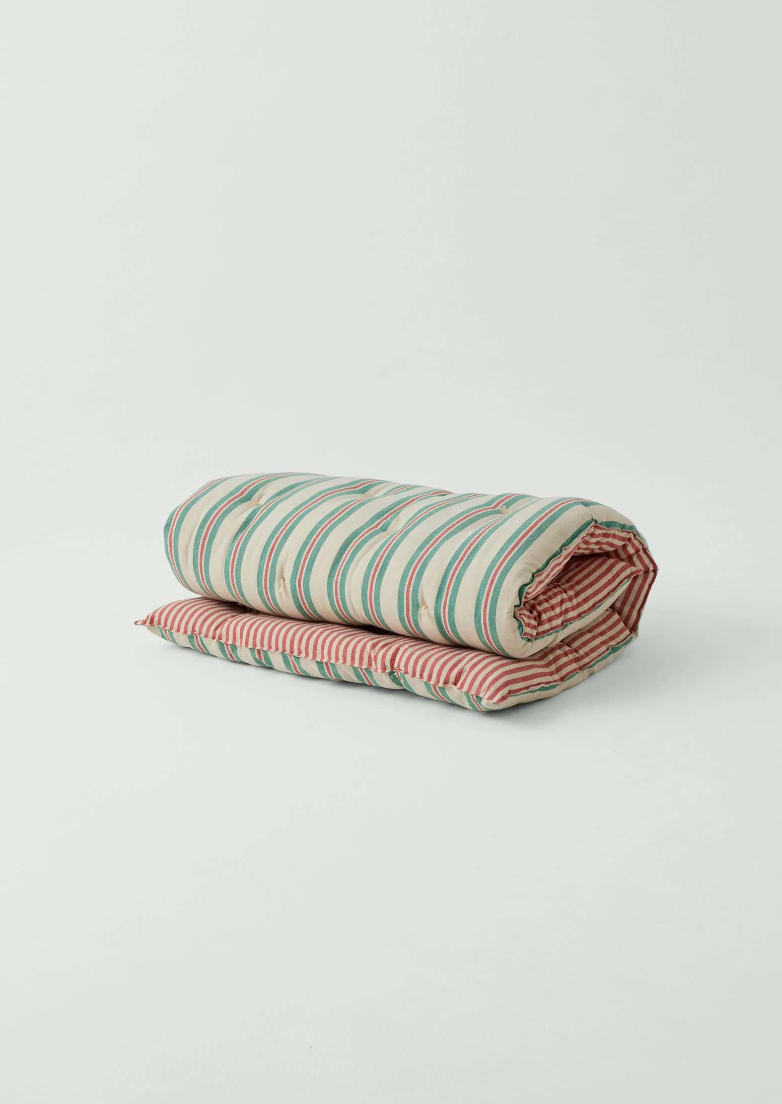 Hand Woven Market Stripe Summer Mattress | Basil/Poppy - Image 5