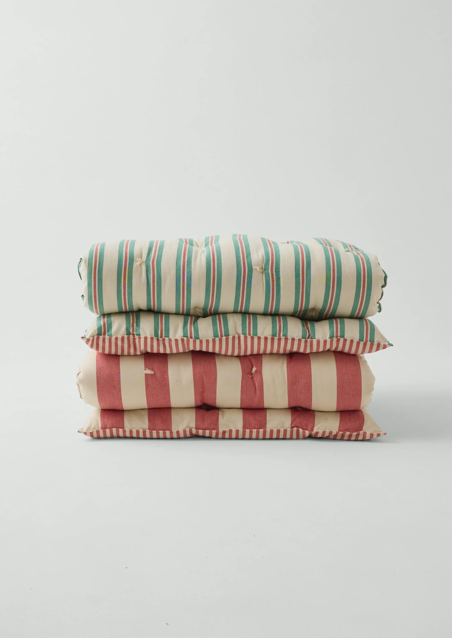 Hand Woven Market Stripe Summer Mattress | Basil/Poppy - Image 7