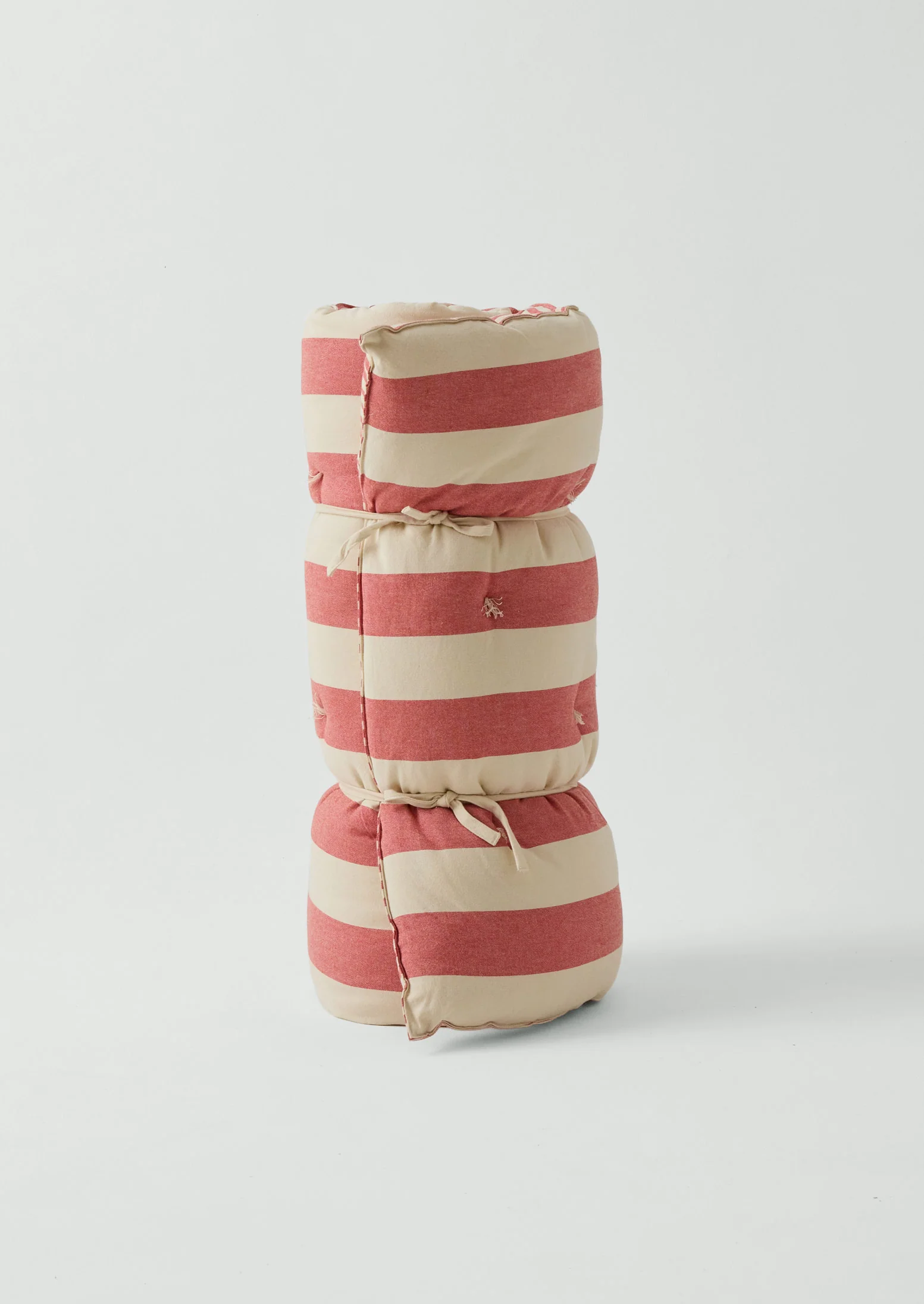 Hand Woven Market Stripe Summer Mattress | Bright Red/Ecru
