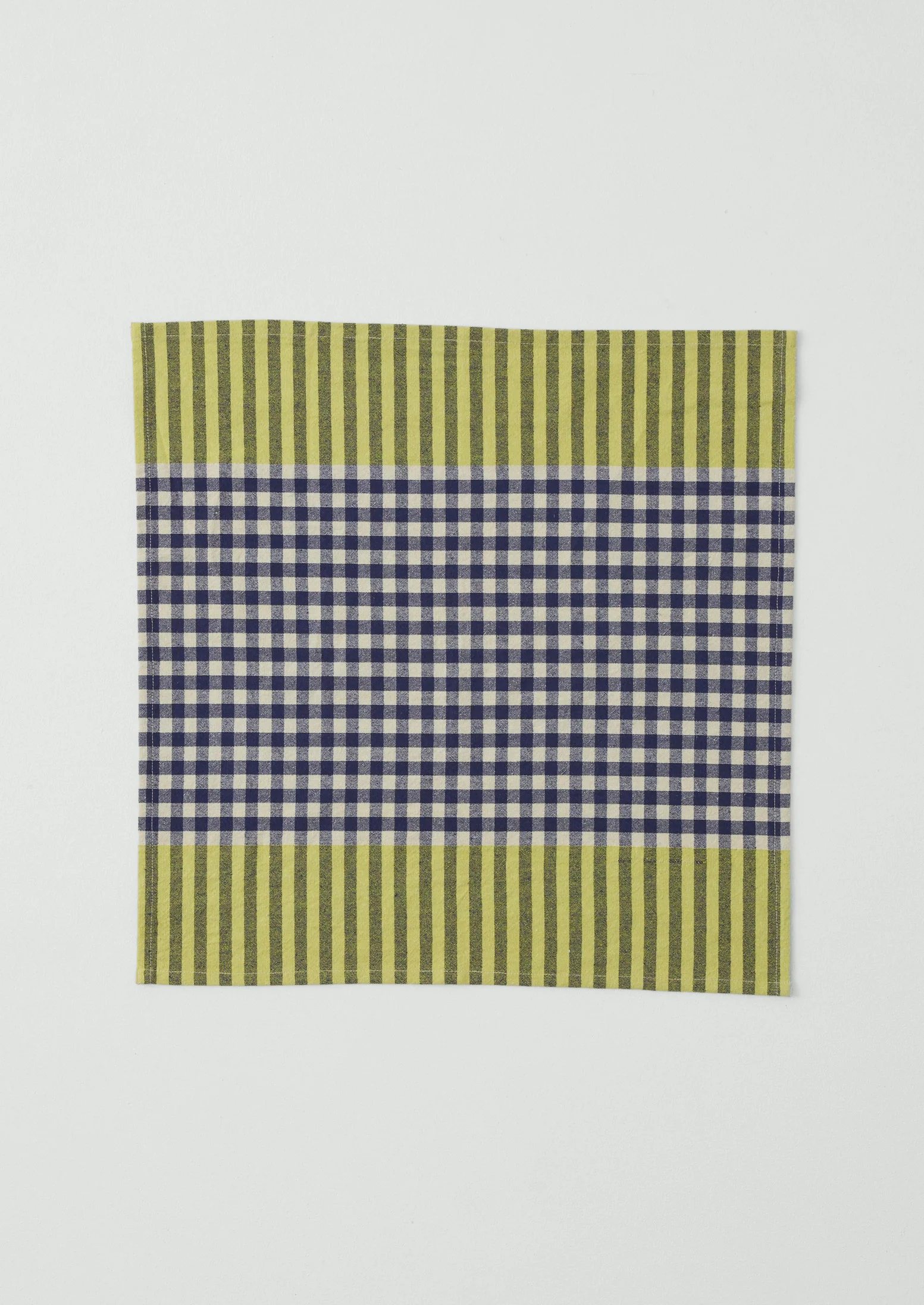 Hand Woven Siesta Check Napkin | Cobalt/Citrus - Image 4