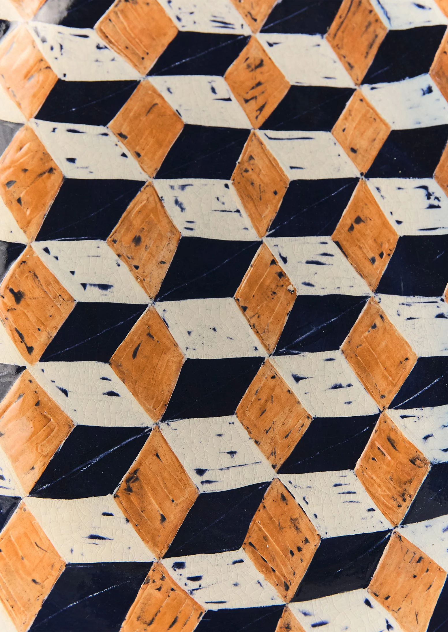 Hannah Watts Square Eyed Platter | Blue/Brick - Image 3