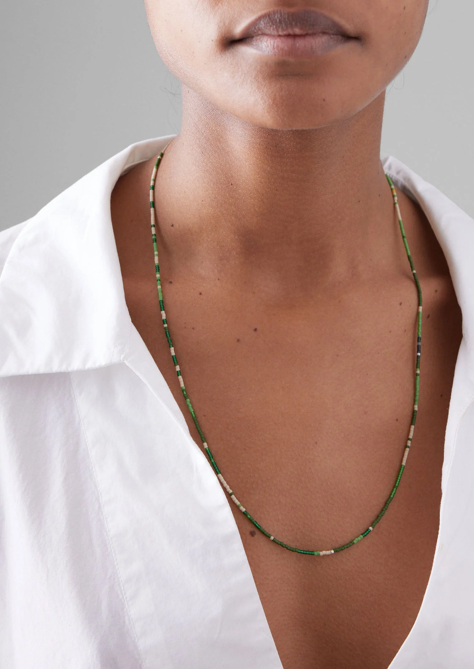 Helena Rohner Miyuki Mixed Bead Necklace | Fern Green Multi - Image 3