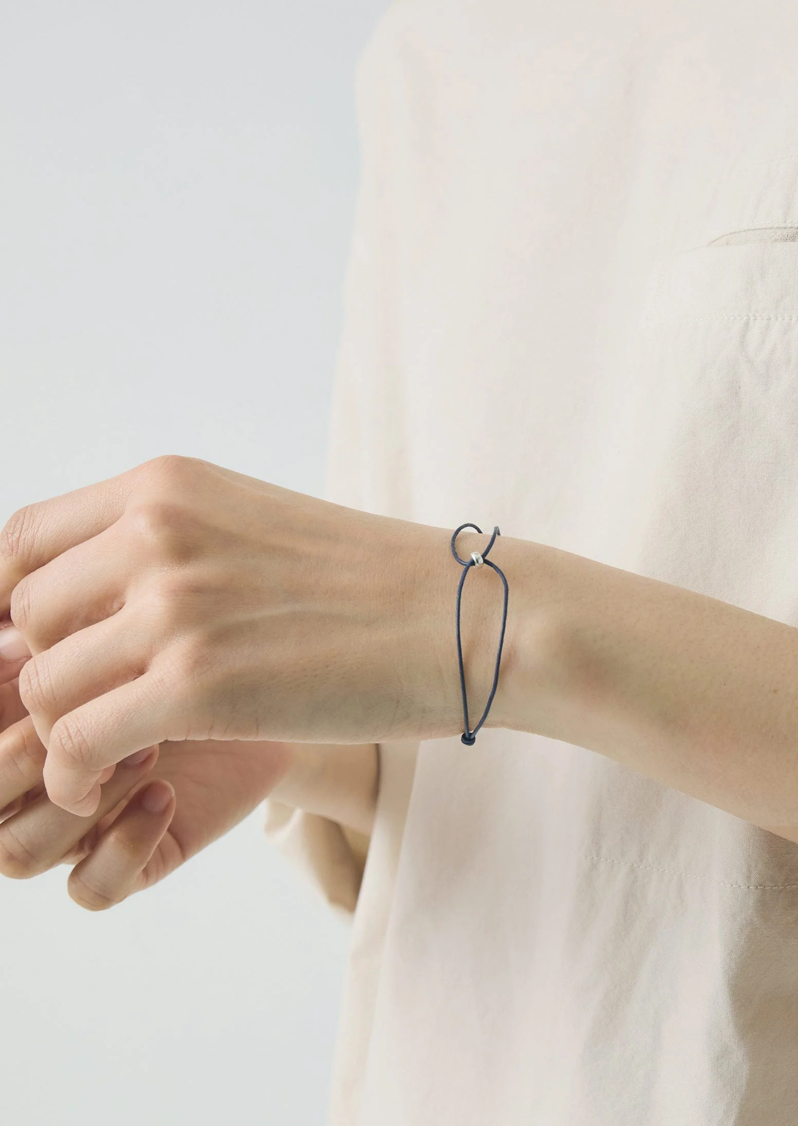 Helena Rohner Silver Bead Bracelet | Navy/Silver - Image 2