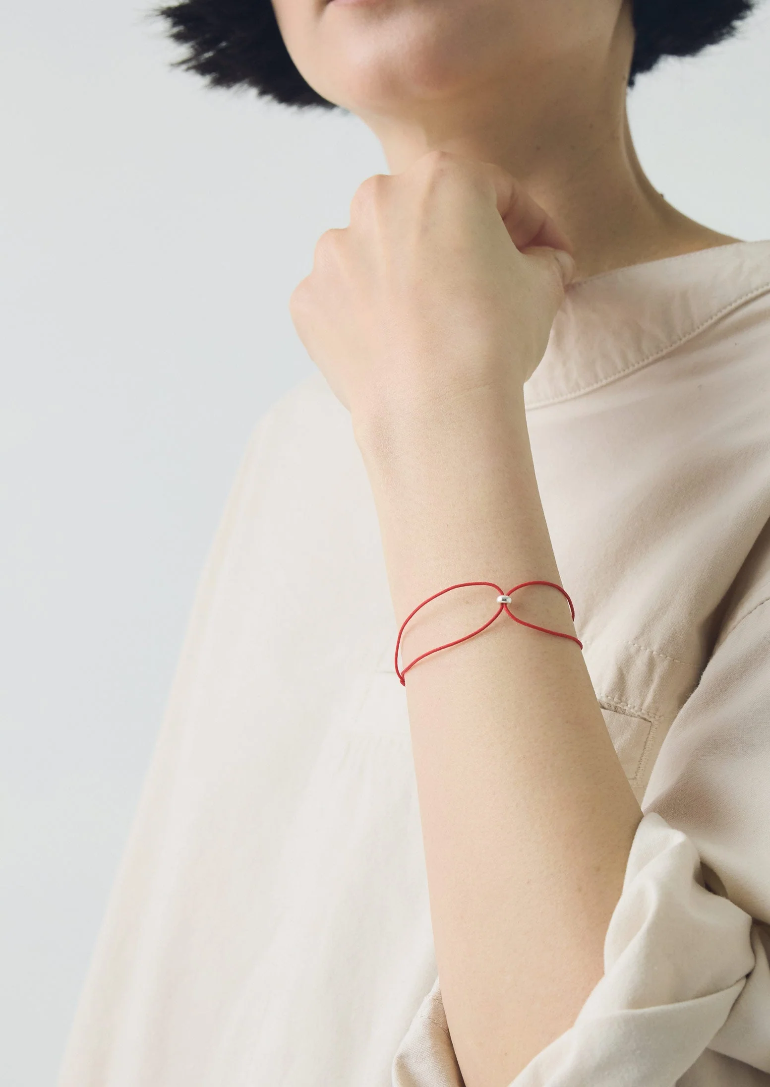 Helena Rohner Silver Bead Bracelet | Tomato/Silver - Image 2