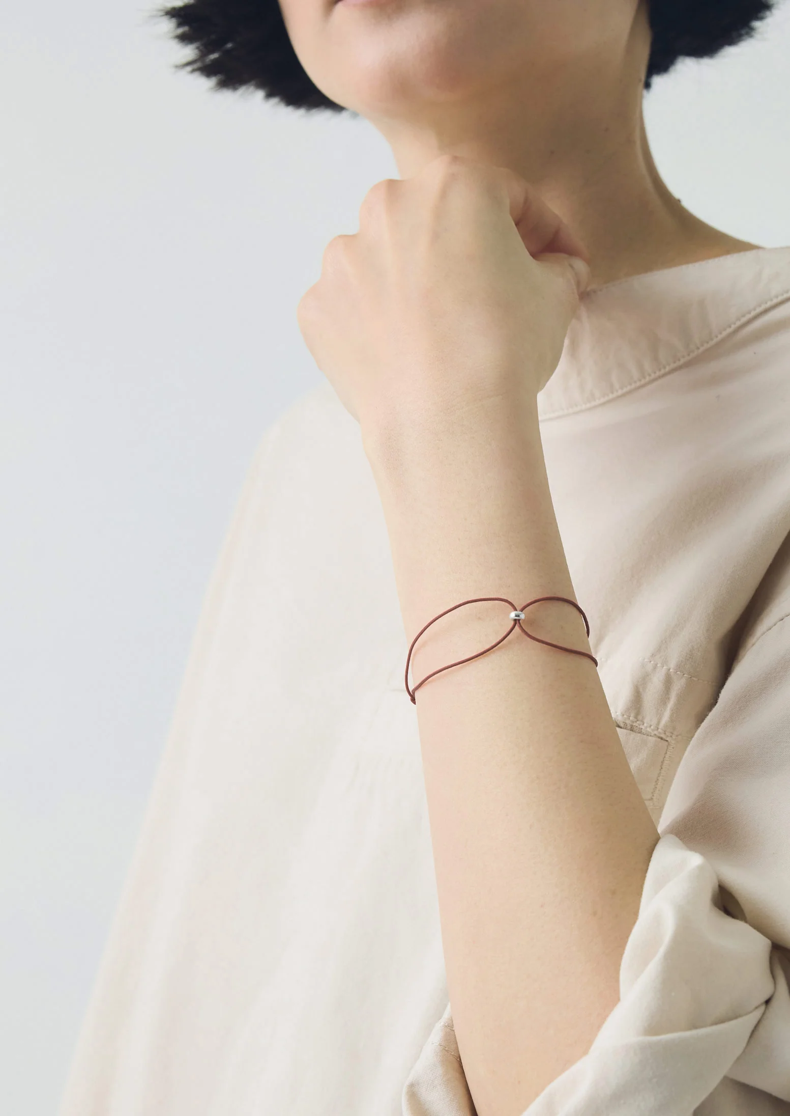Helena Rohner Silver Bead String Bracelet | Plum/Silver - Image 2