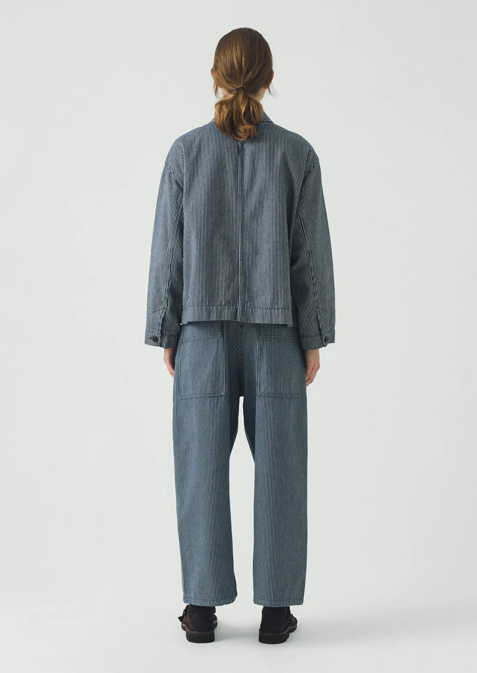 Hickory Stripe Denim Jacket | Ecru/Indigo - Image 4