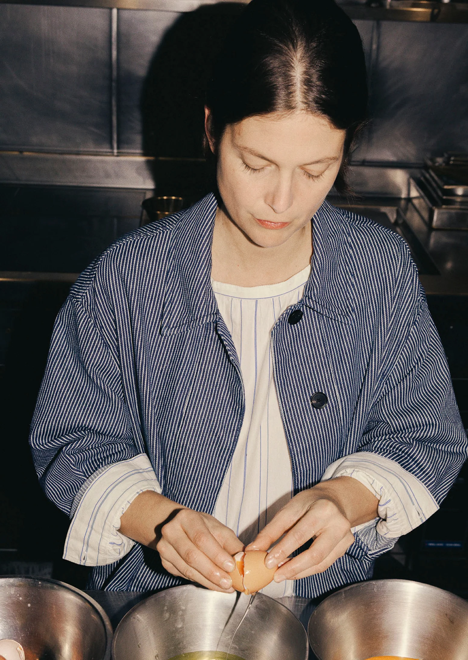 Hickory Stripe Denim Jacket | Ecru/Indigo - Image 8