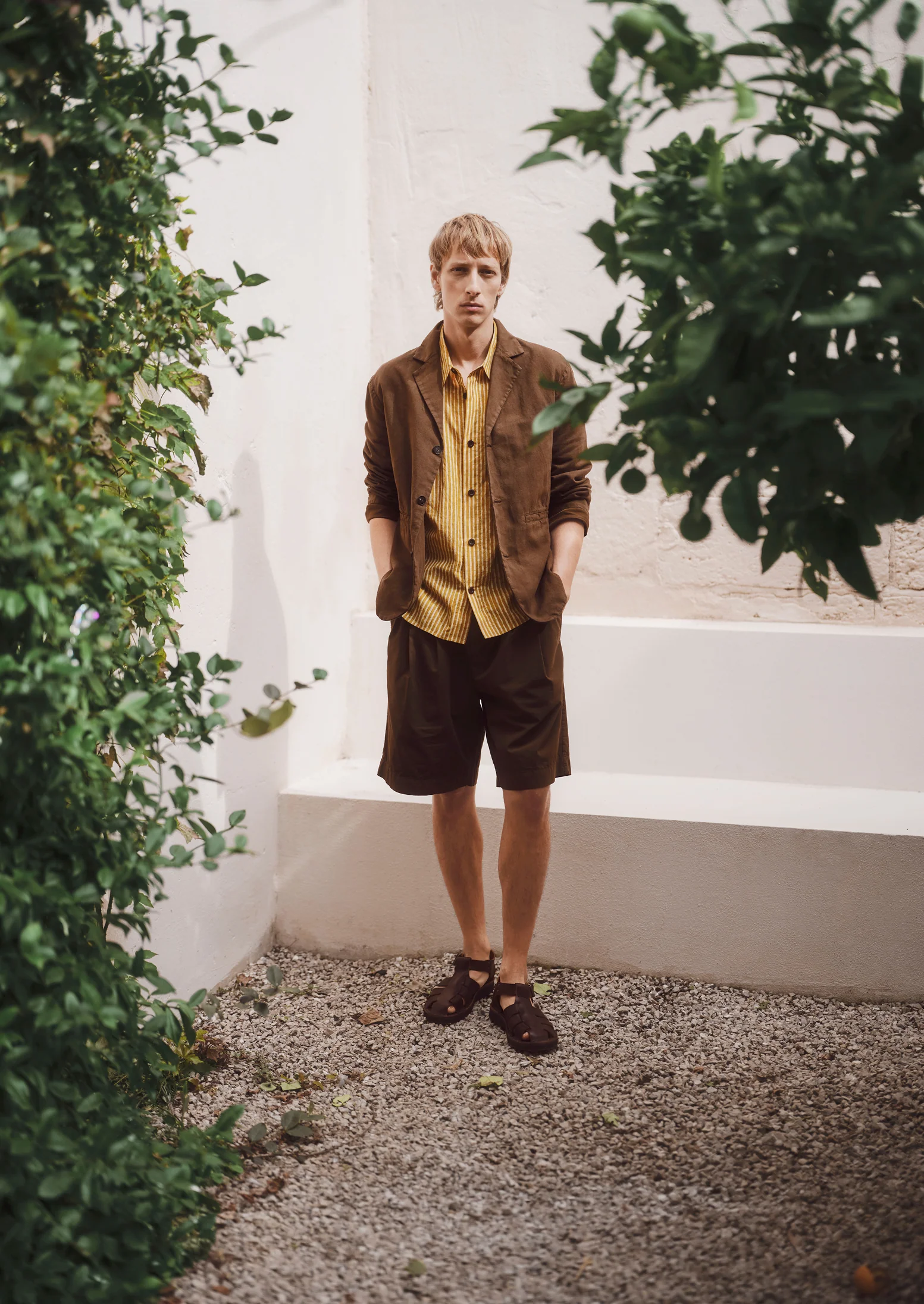High Break Cotton Linen Blazer | Bronze Green - Image 3