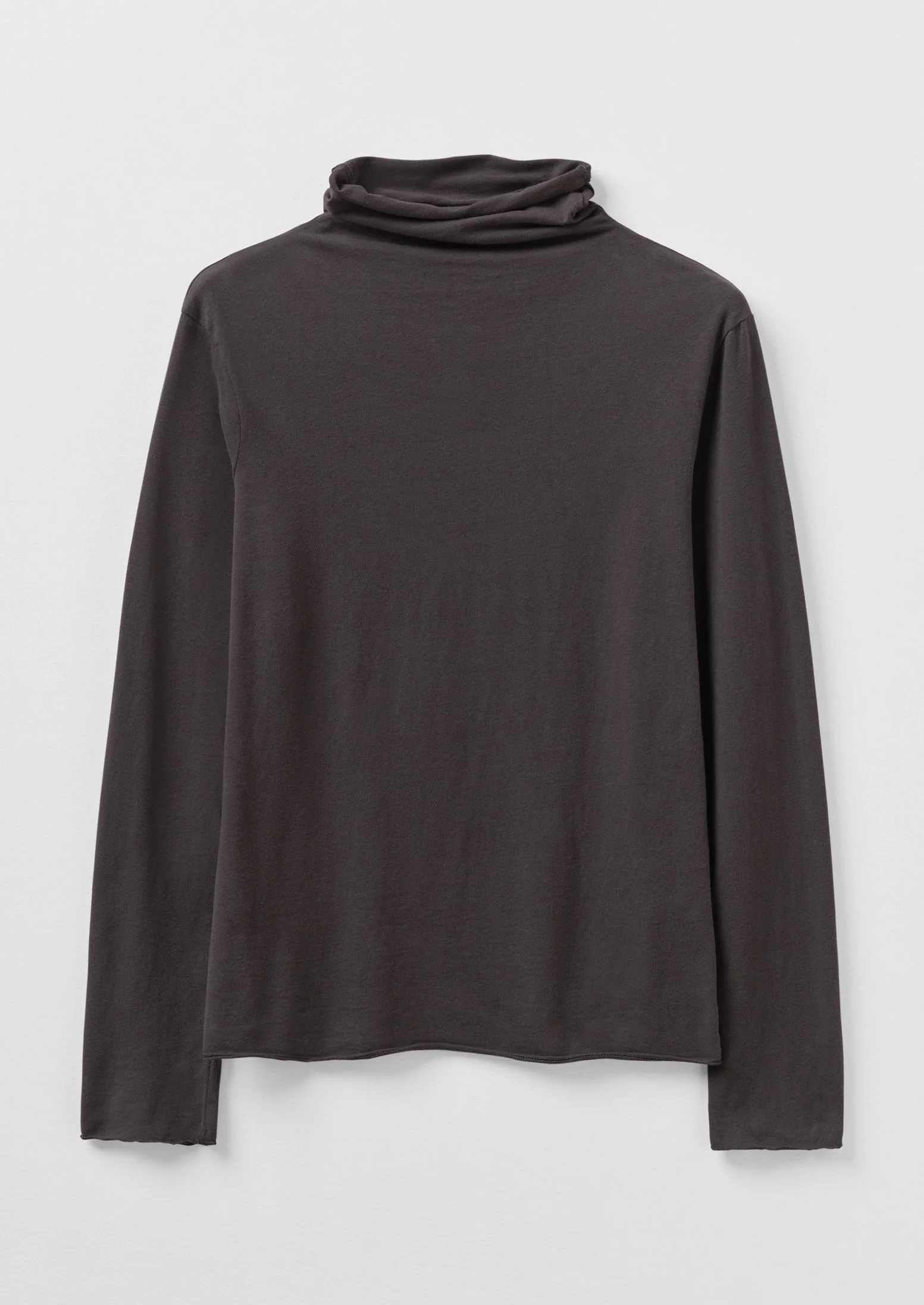 High Neck Soft Cotton Tee | Charcoal