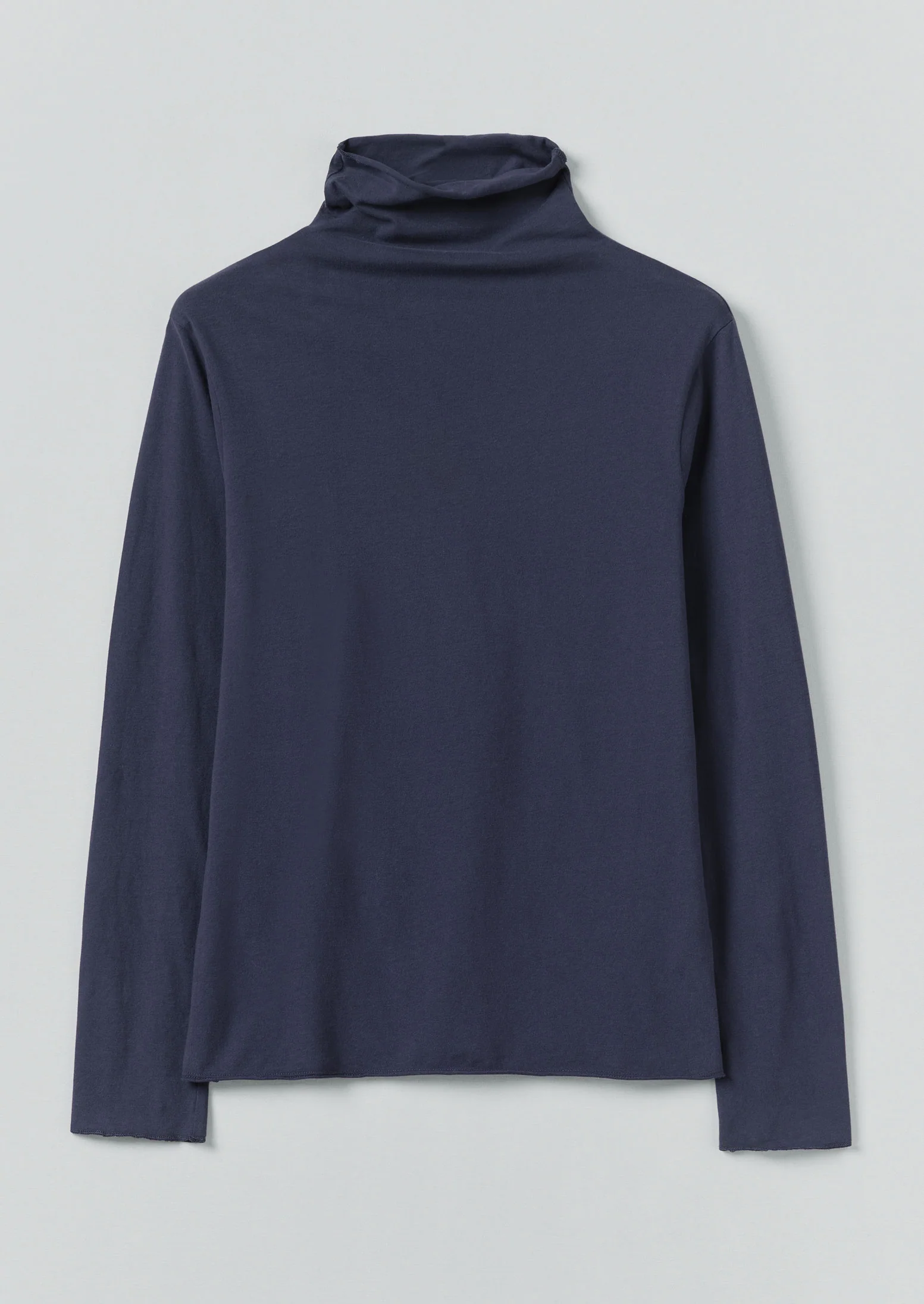 High Neck Soft Cotton Tee | Ink Blue