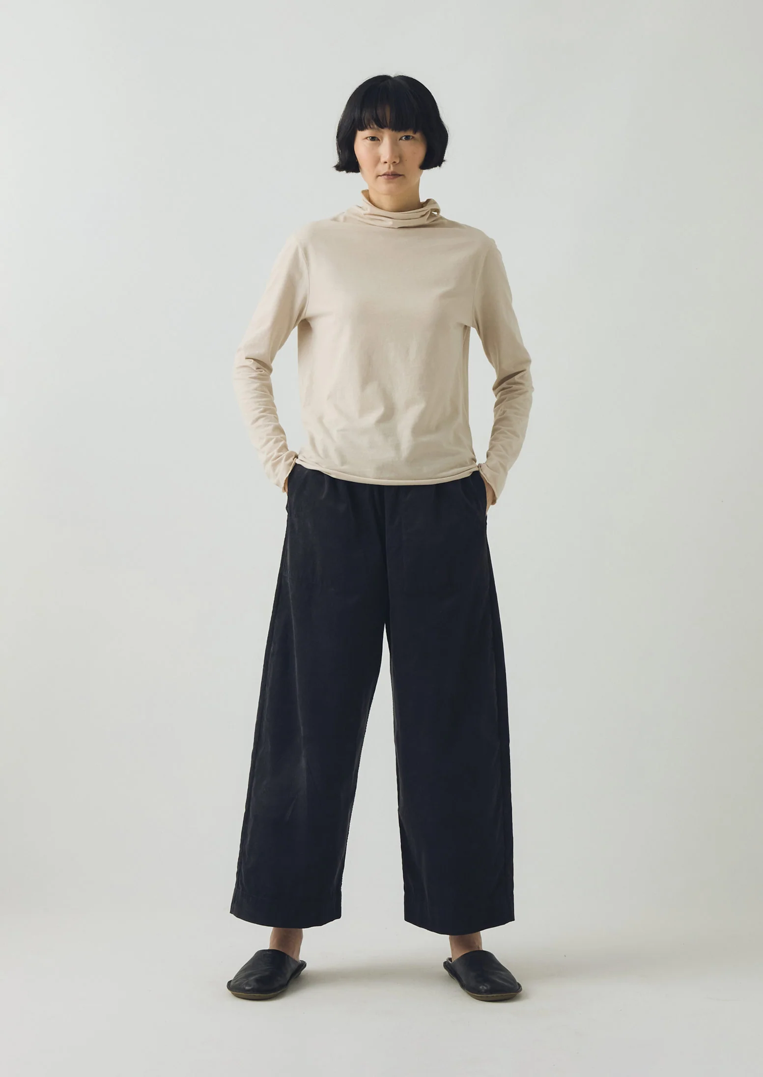 High Neck Soft Cotton Tee | Pebble Moon - Image 2