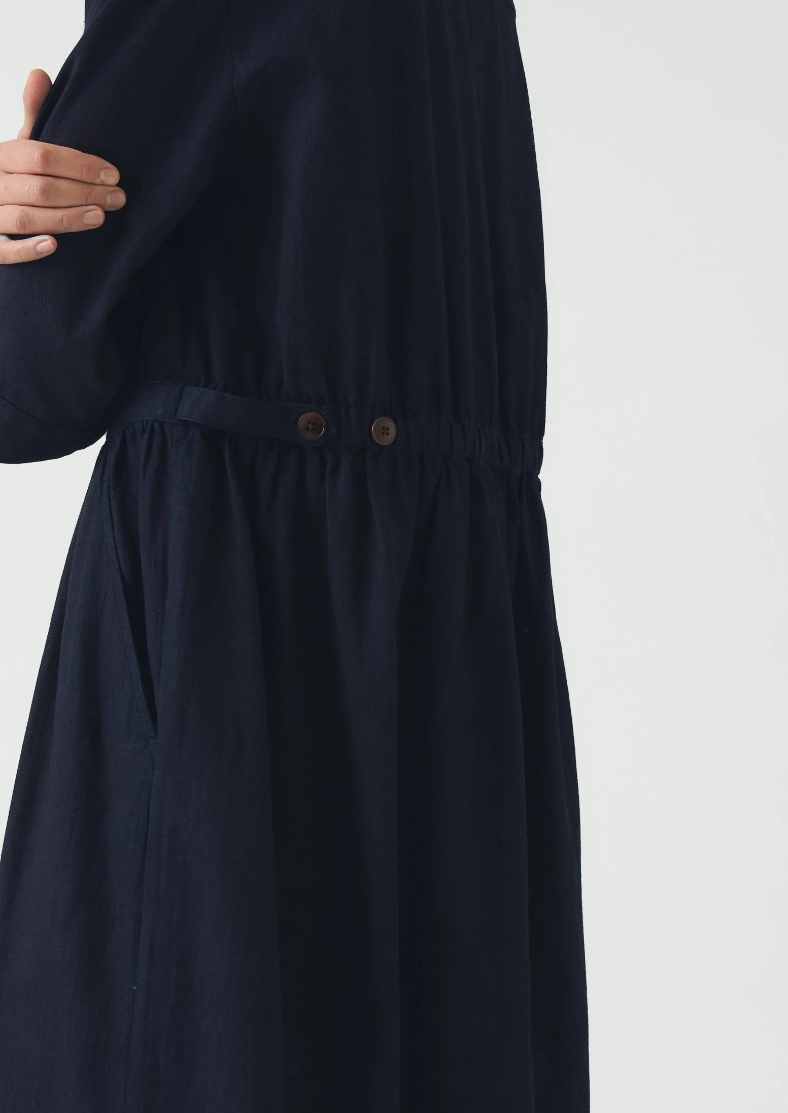 Indigo Cotton Twill Shirt Dress | Indigo - Image 6