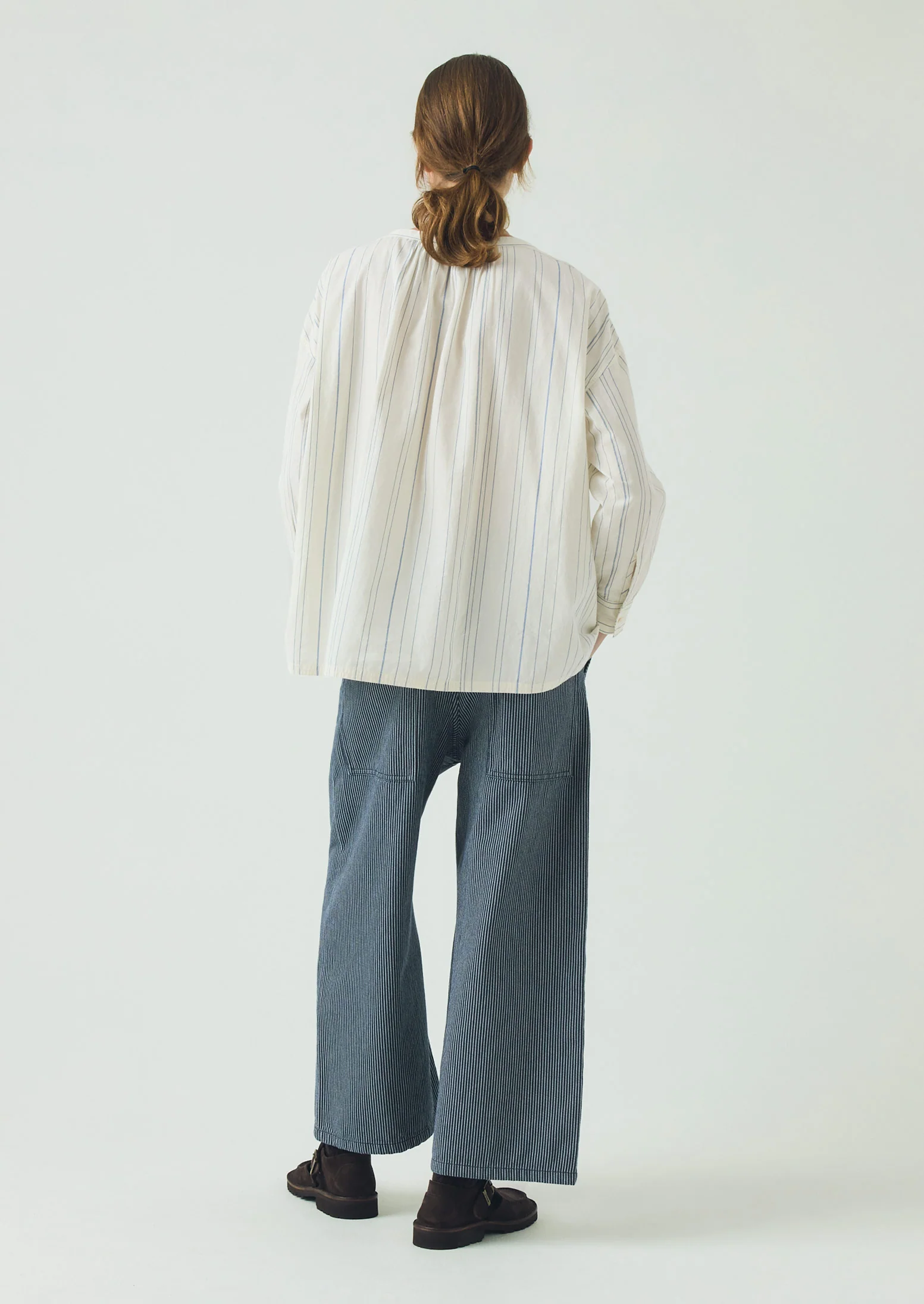 Irregular Stripe Gathered Smock Top | Cobalt - Image 4