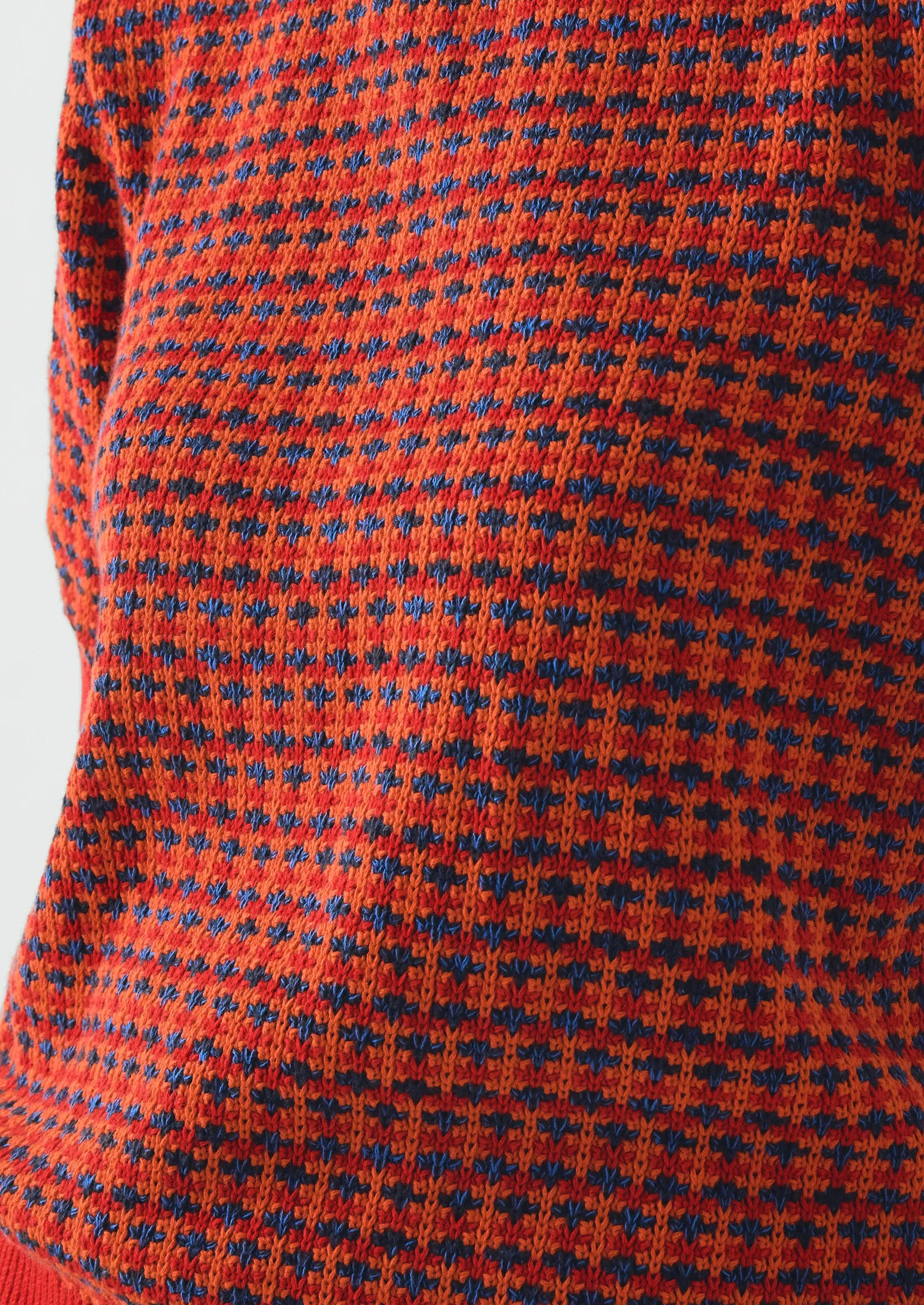 Jacquard Knitted Cotton Top | Red Multi - Image 3