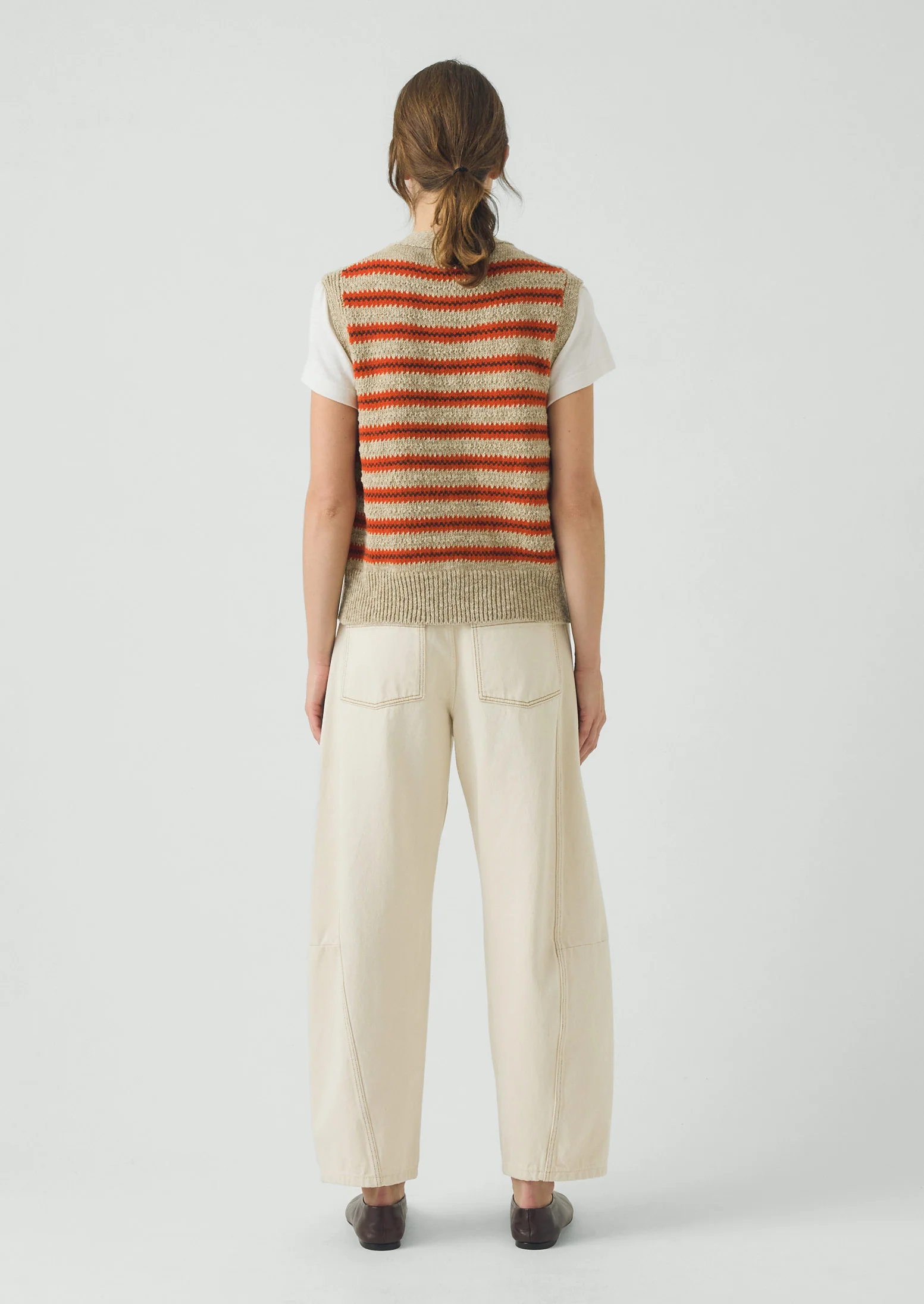 Jacquard Stripe Linen Cotton Tank | Red Multi - Image 4