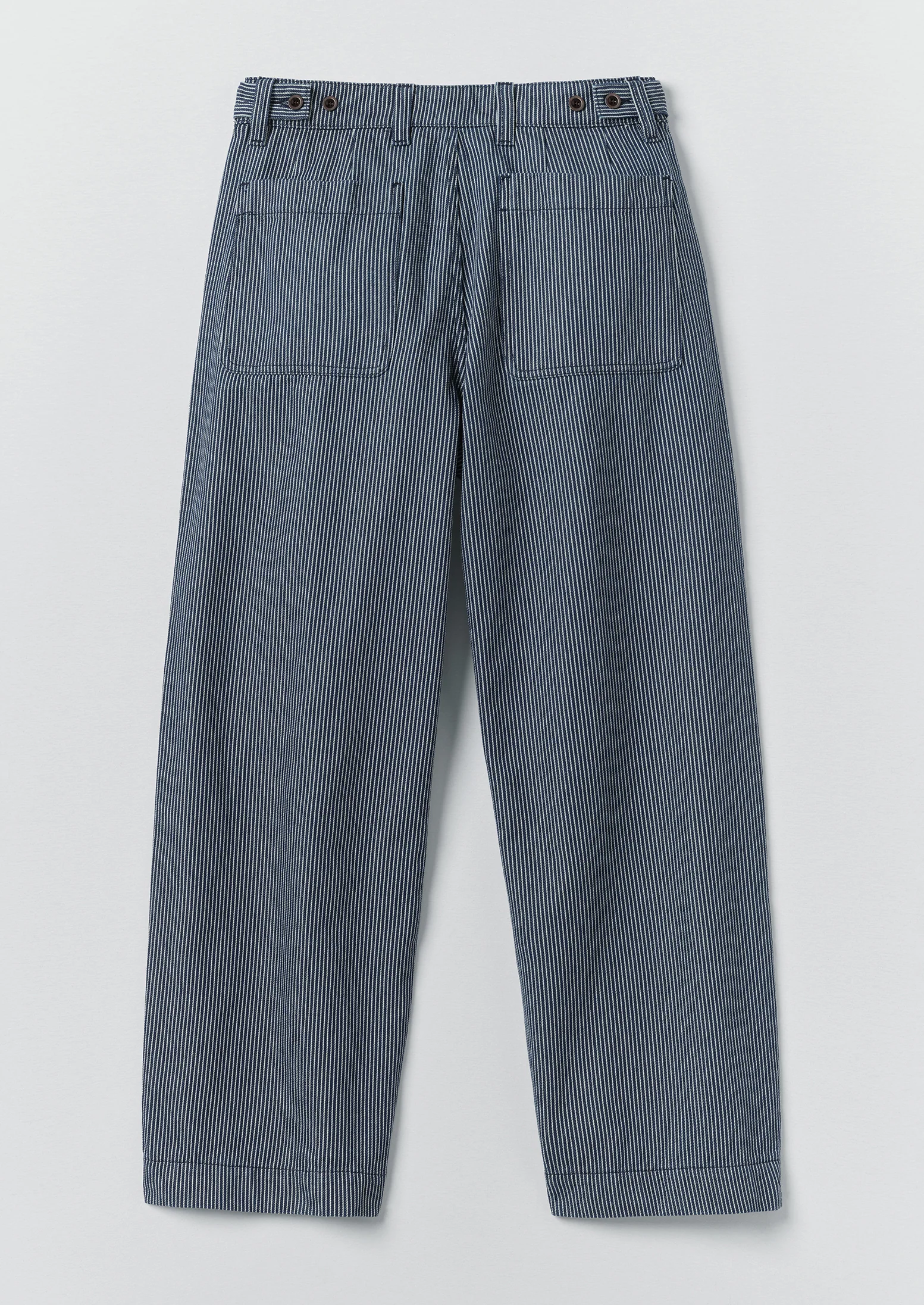Jude Stripe Wide Leg Denim Trousers | Ecru/Indigo - Image 9