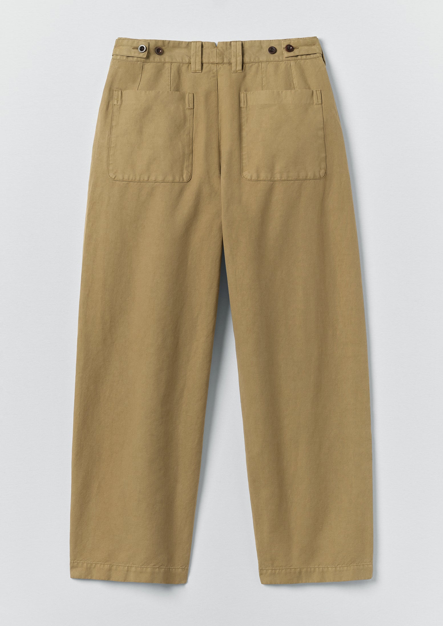 Jude Wide Leg Cotton Twill Trousers | Olive Leaf - Image 6