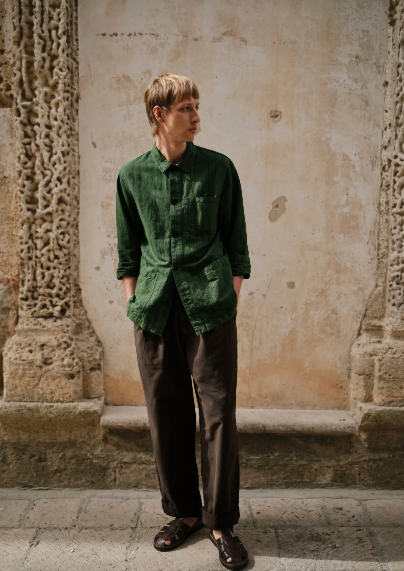 Jude Wide Leg Cotton Twill Trousers | Soft Black - Image 2