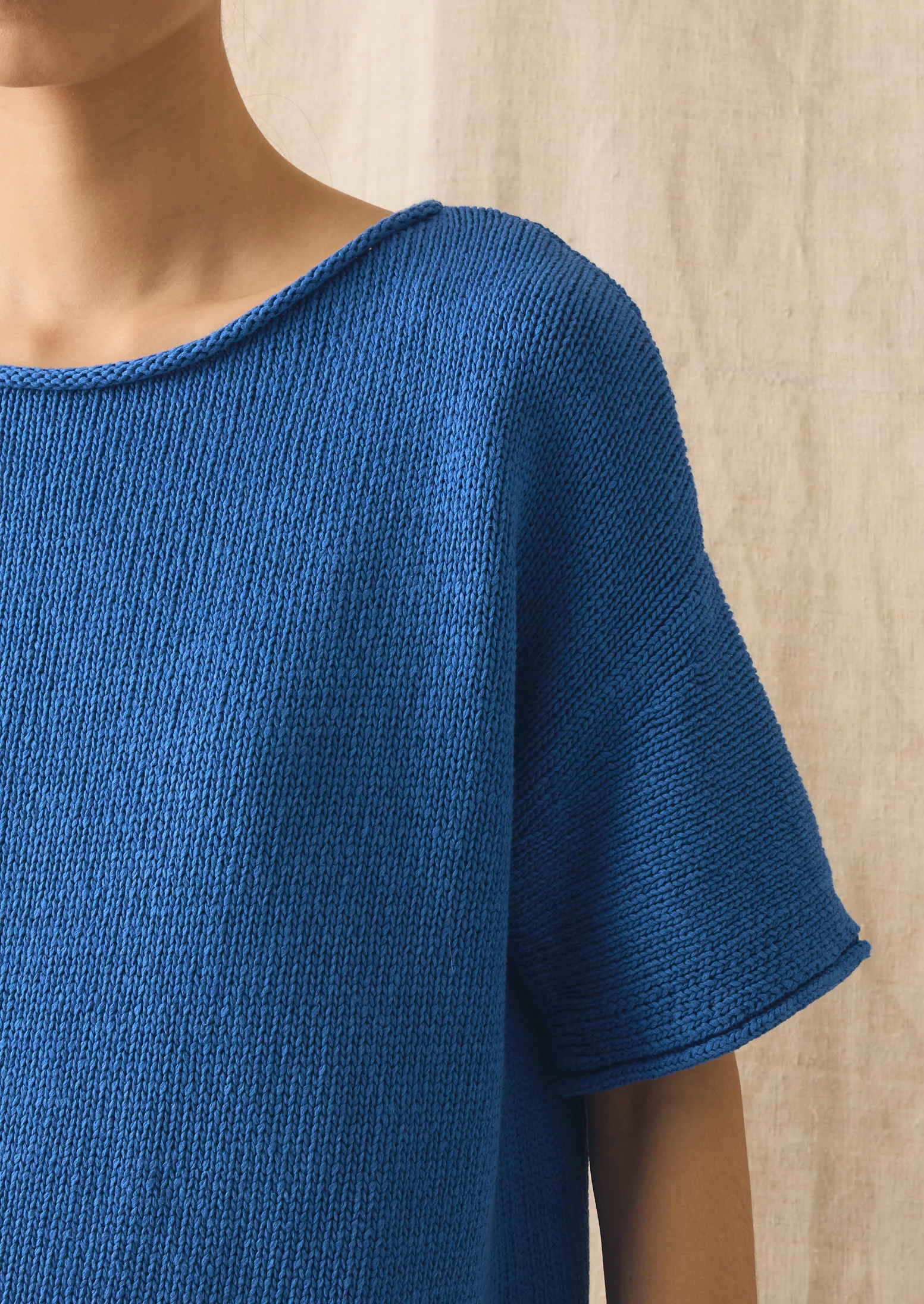 Knitted Cotton Linen Tee | Bluebird - Image 3