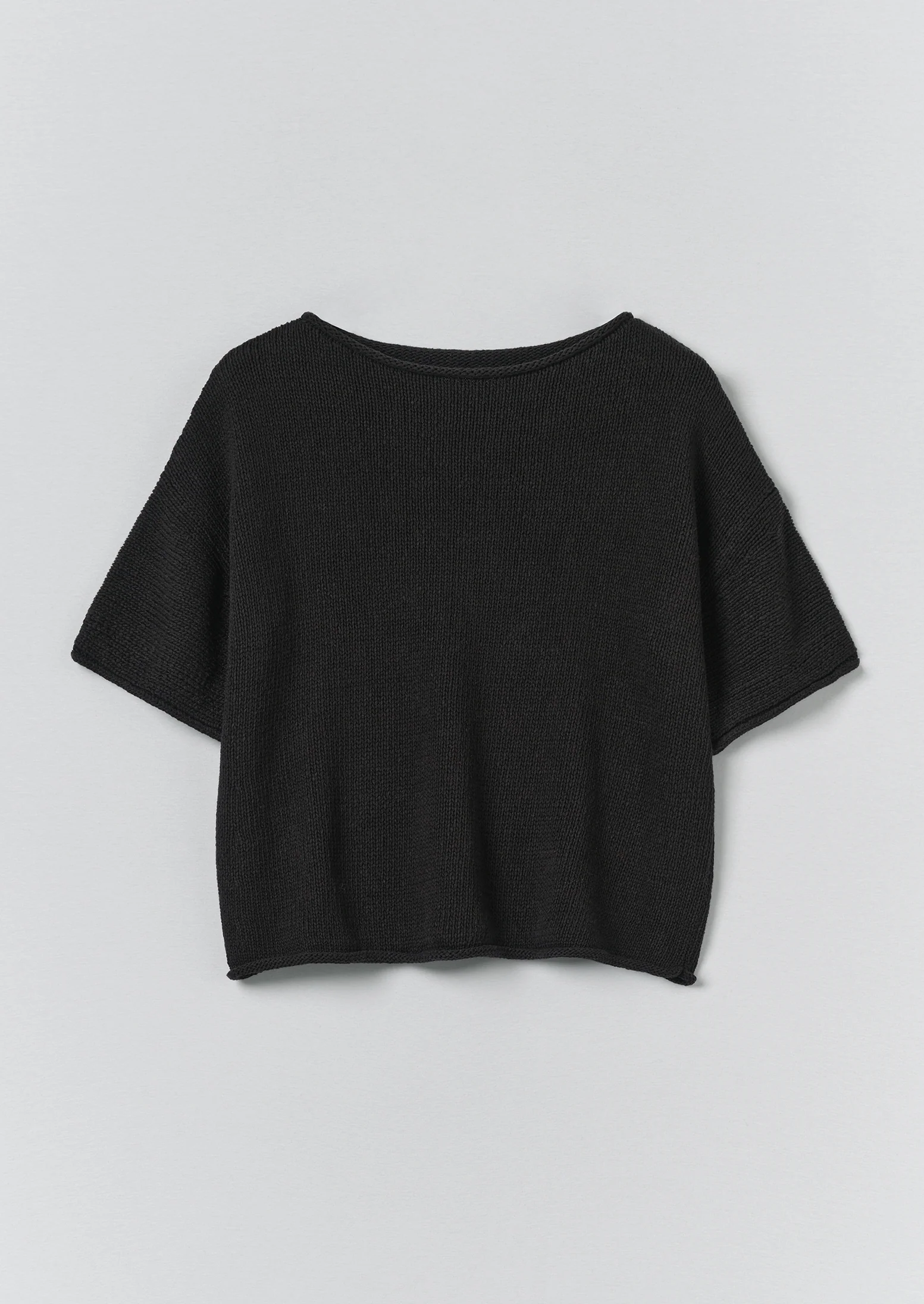 Knitted Cotton Linen Tee | Slate