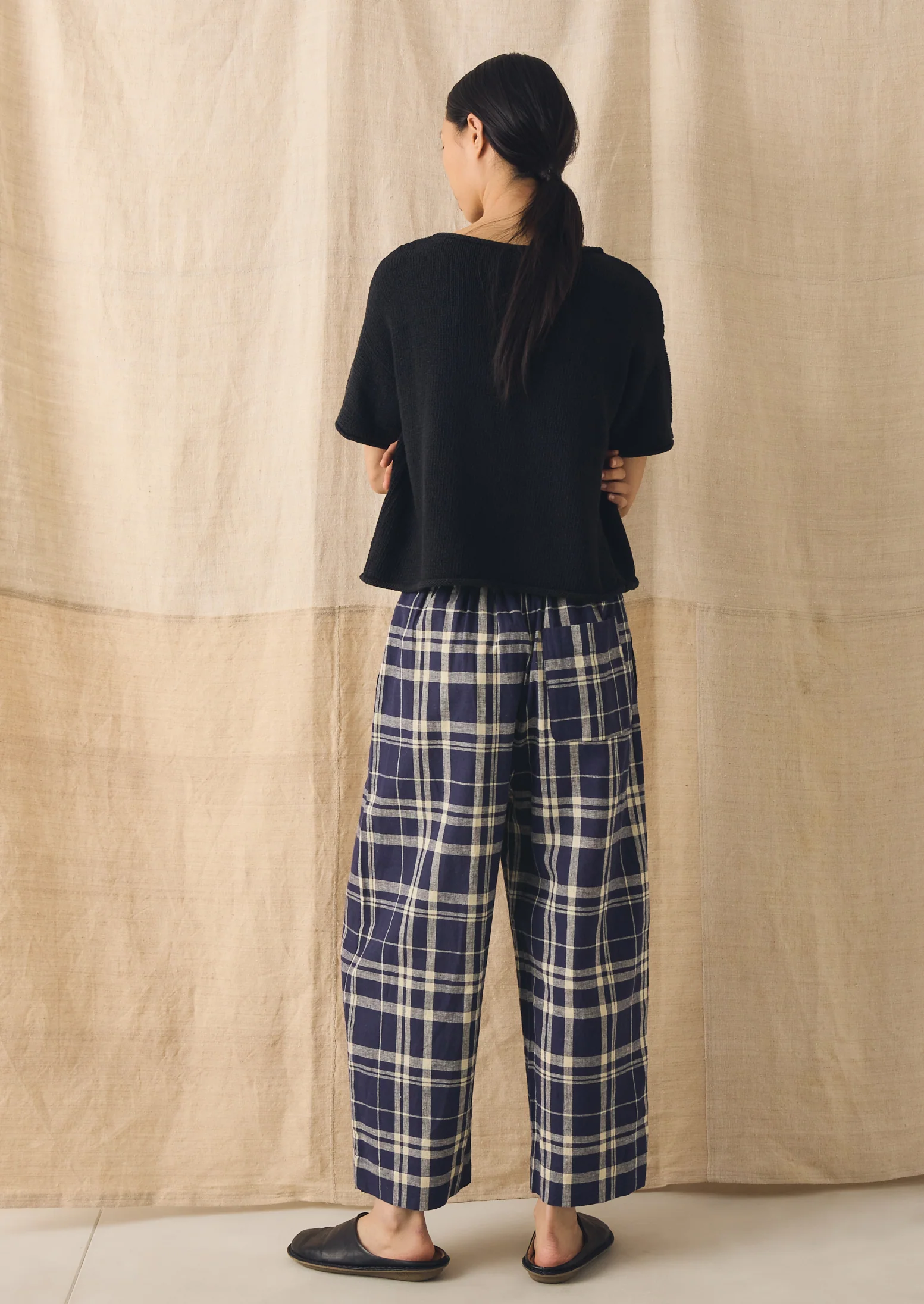Knitted Cotton Linen Tee | Slate - Image 4