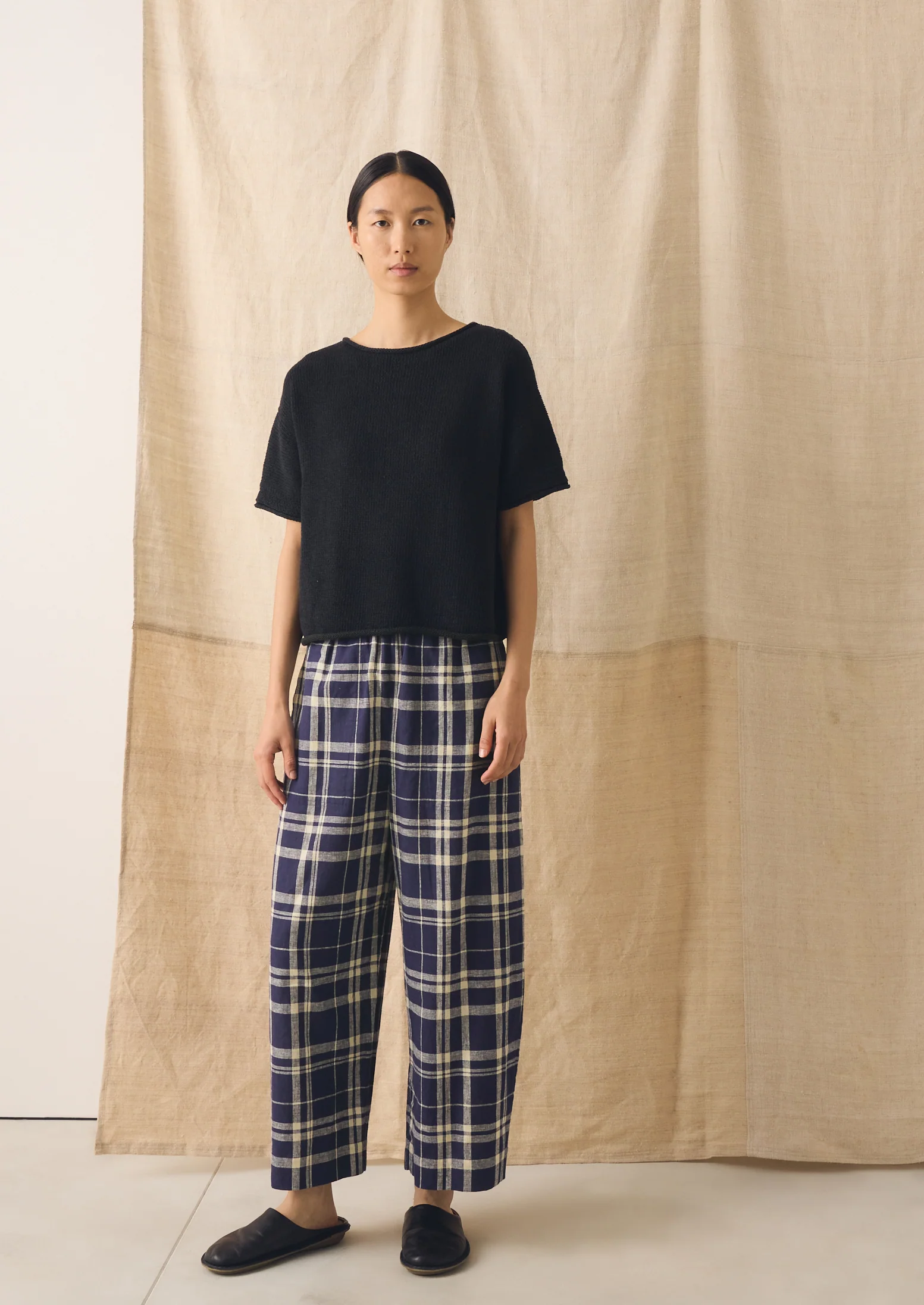 Knitted Cotton Linen Tee | Slate - Image 5