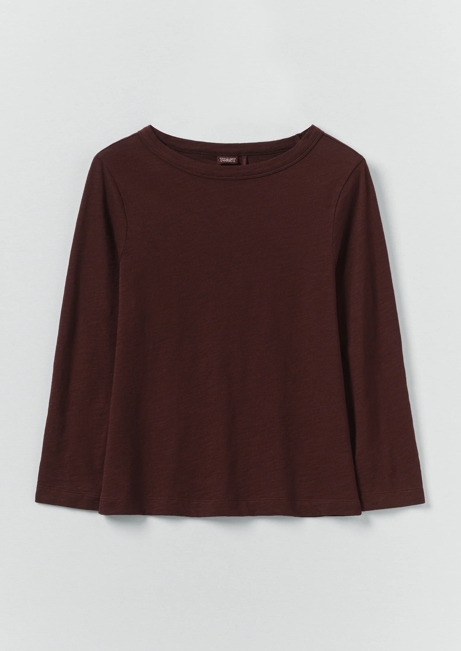 Lia Cotton Boat Neck Tee | Beetroot - Image 6