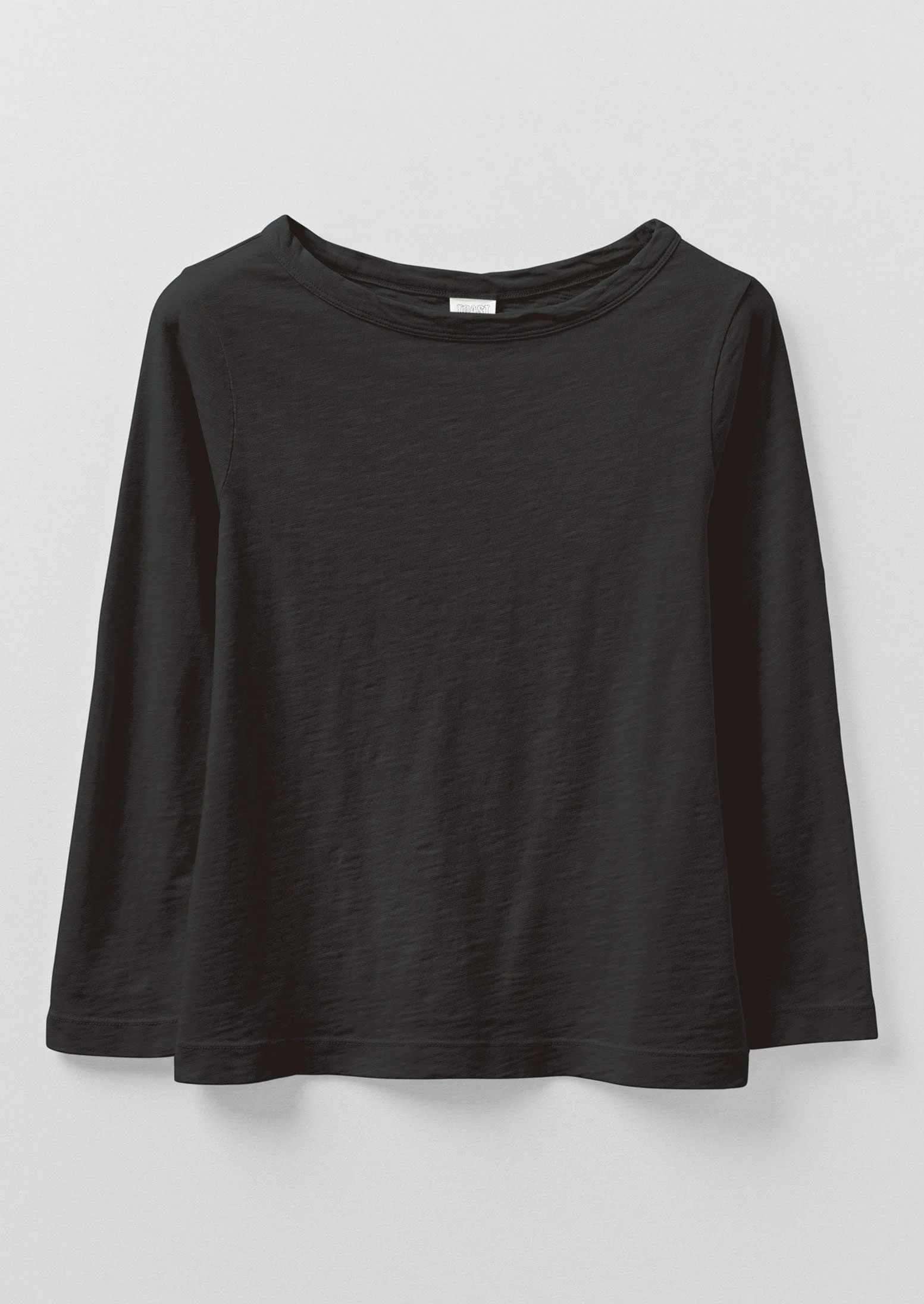 Lia Cotton Boat Neck Tee | Carbon Black - Image 6