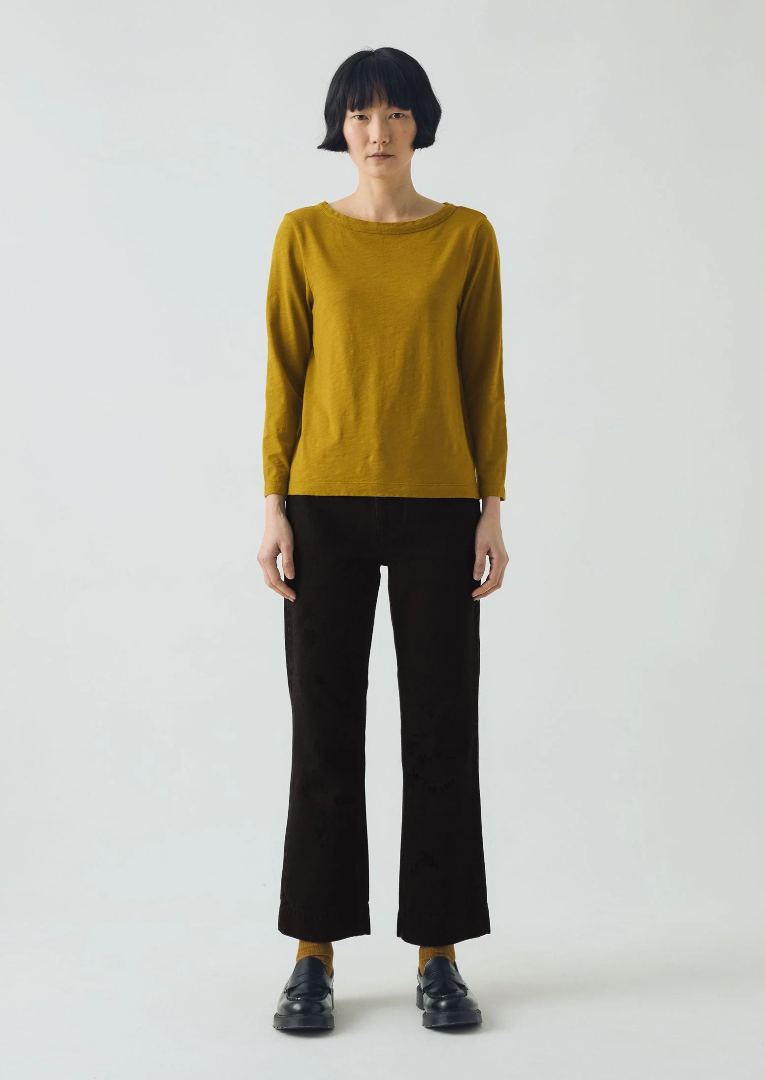 Lia Garment Dyed Boat Neck Tee | Honey - Image 2