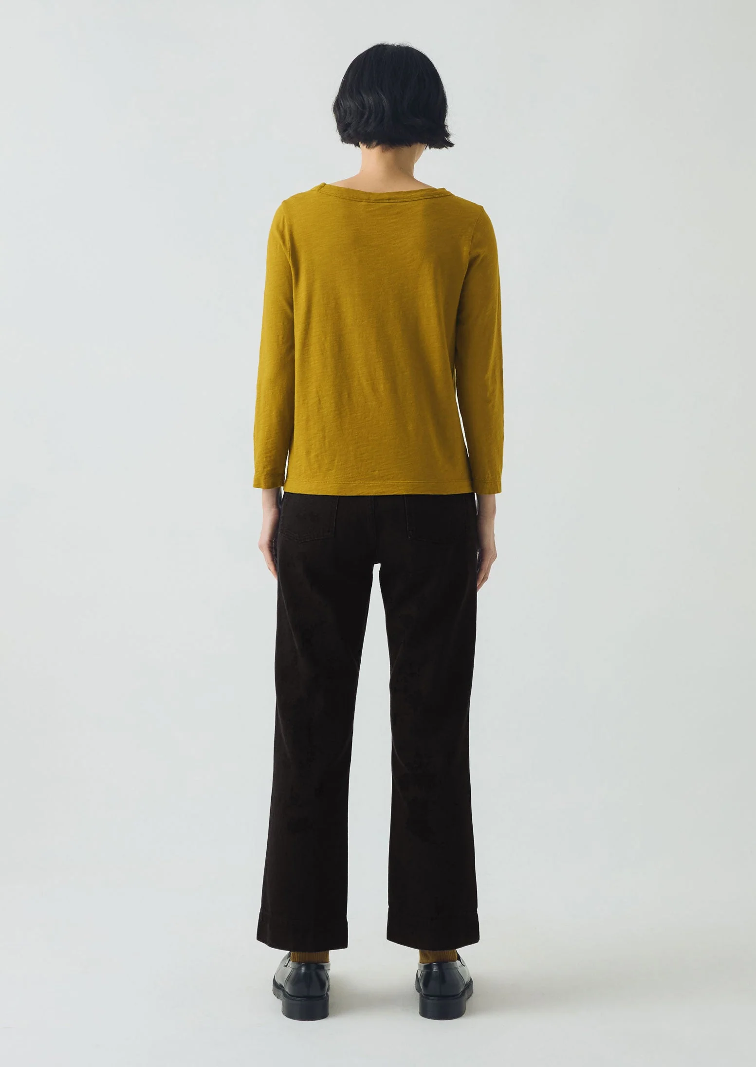 Lia Garment Dyed Boat Neck Tee | Honey - Image 3