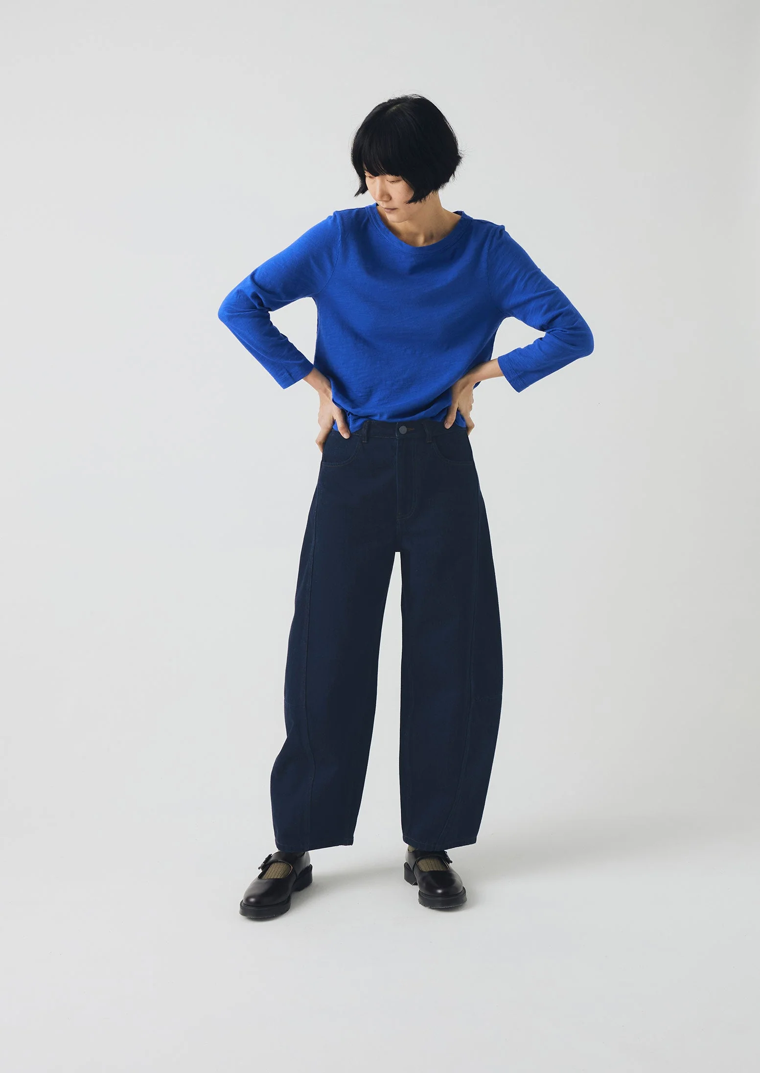 Lia Garment Dyed Boat Neck Tee | Smalt - Image 2