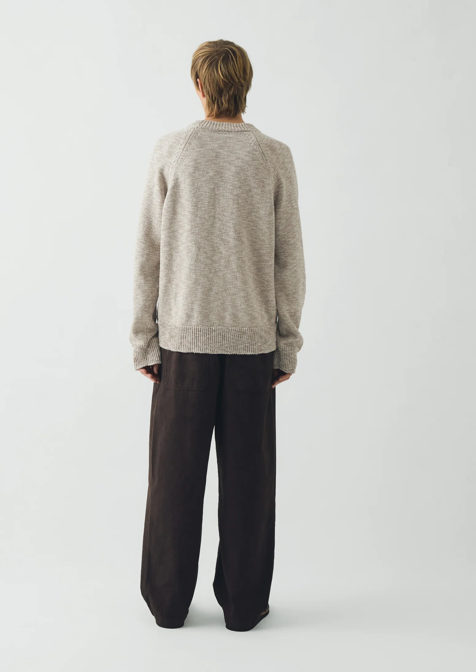 Linen Cotton Crew Neck Sweater | Natural - Image 5