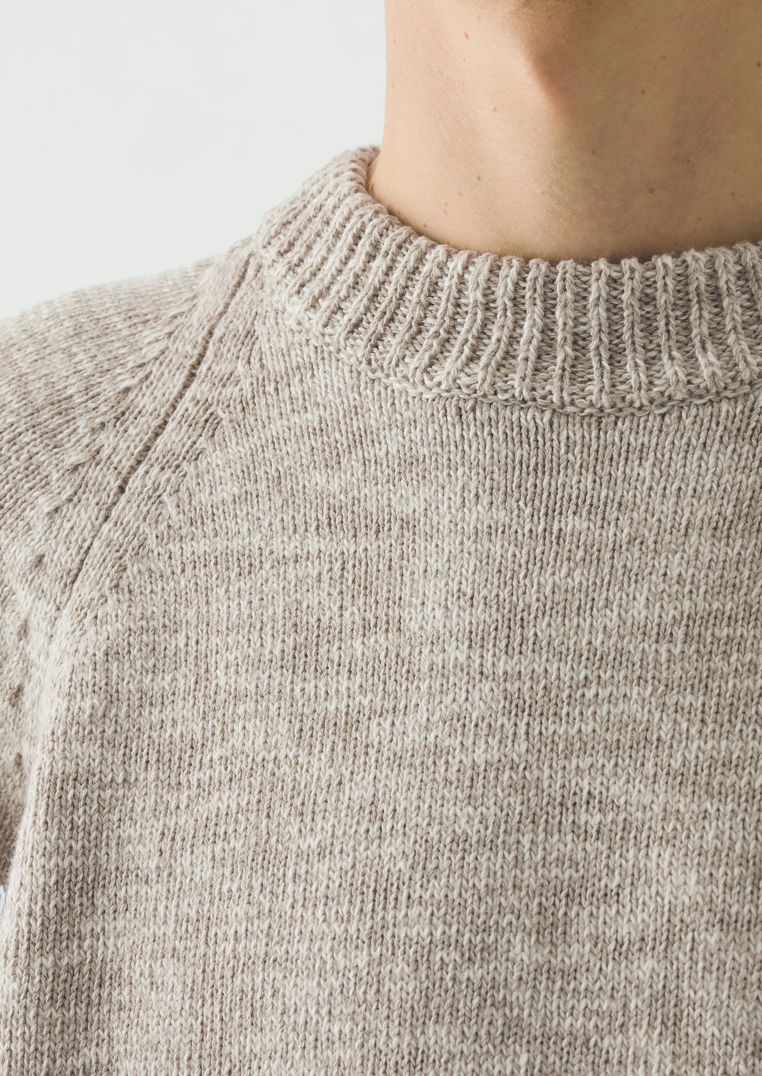 Linen Cotton Crew Neck Sweater | Natural - Image 6