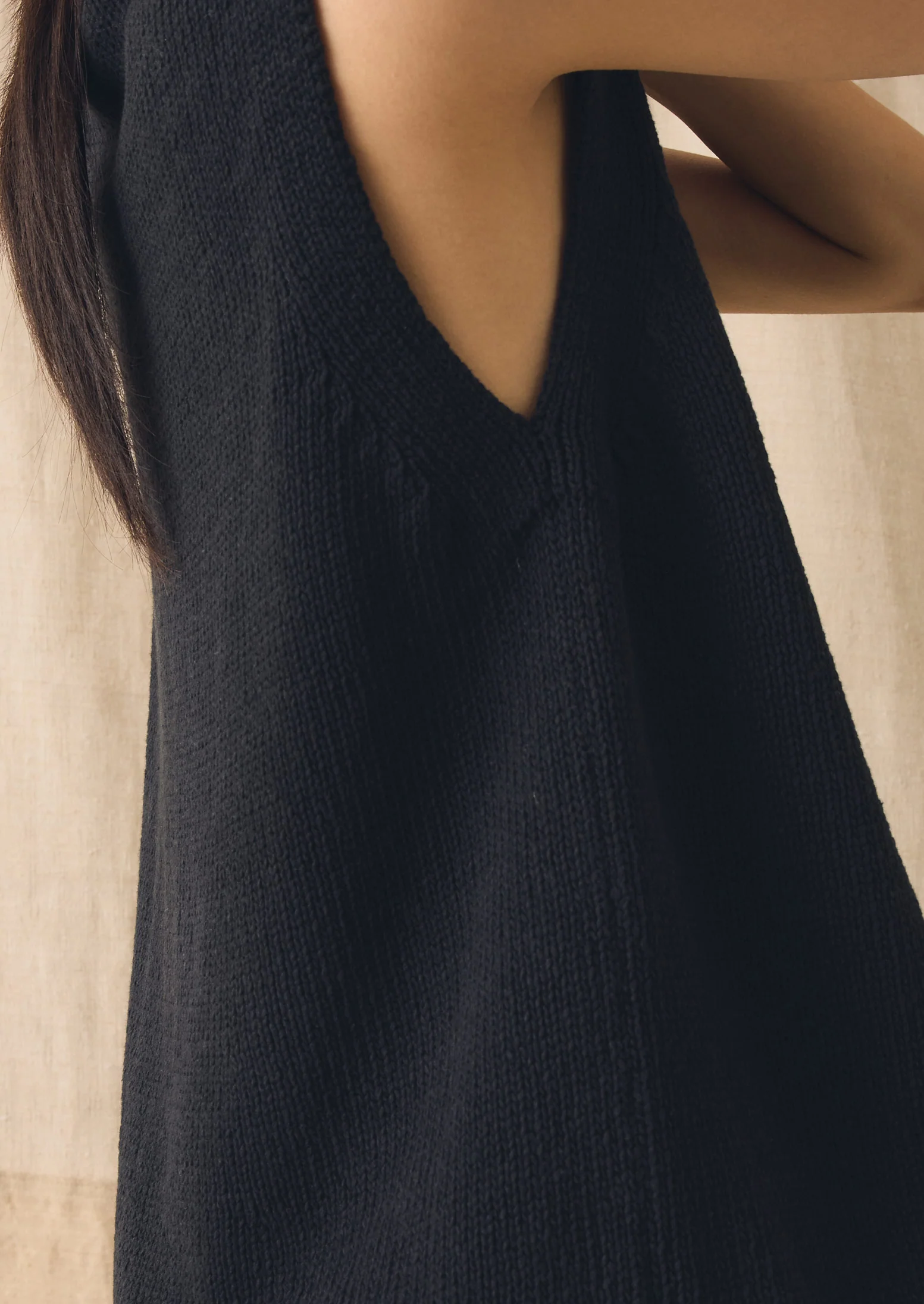 Linen Cotton Knitted Tank | Slate - Image 5