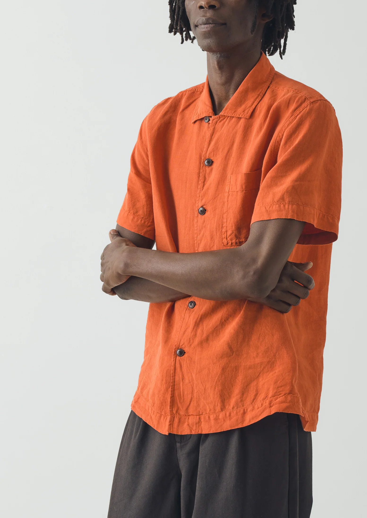Linen Short Sleeve Shirt | Clementine - Image 3