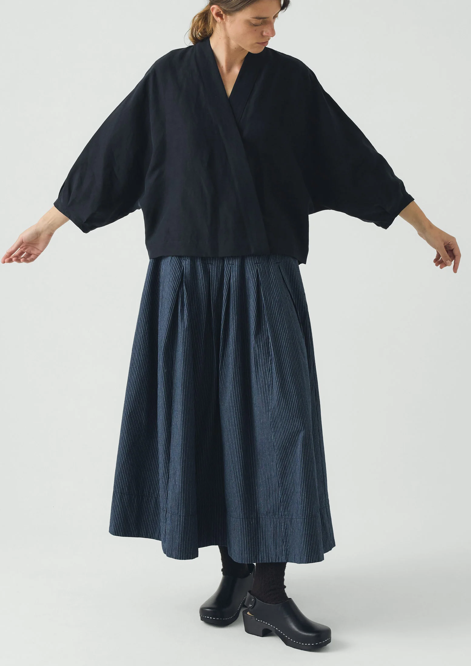 Linen Silk Wrap Shirt | Deep Indigo - Image 4