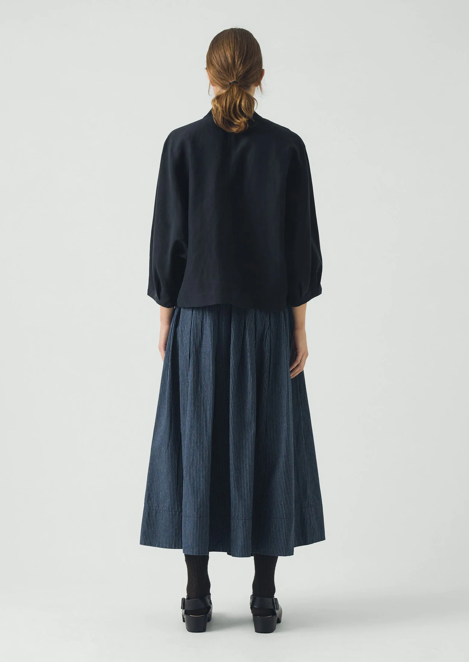 Linen Silk Wrap Shirt | Deep Indigo - Image 5