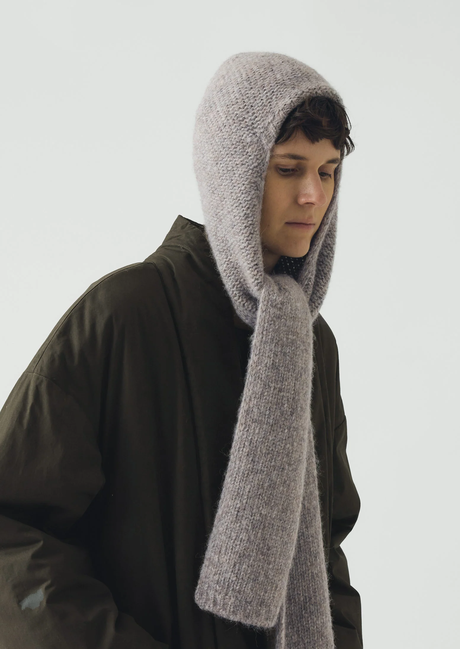 Lofty Alpaca Hooded Scarf | Stone - Image 2