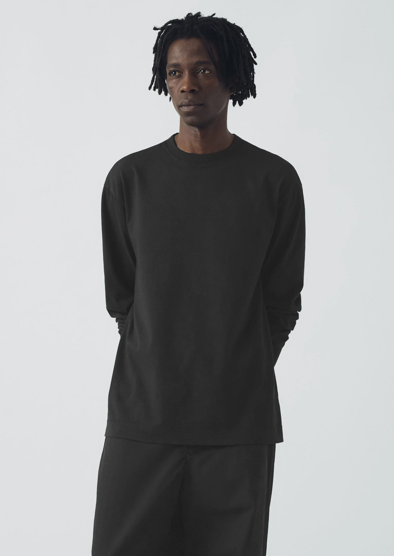 Long Sleeve Crew Neck Tee | Dark Charcoal - Image 2