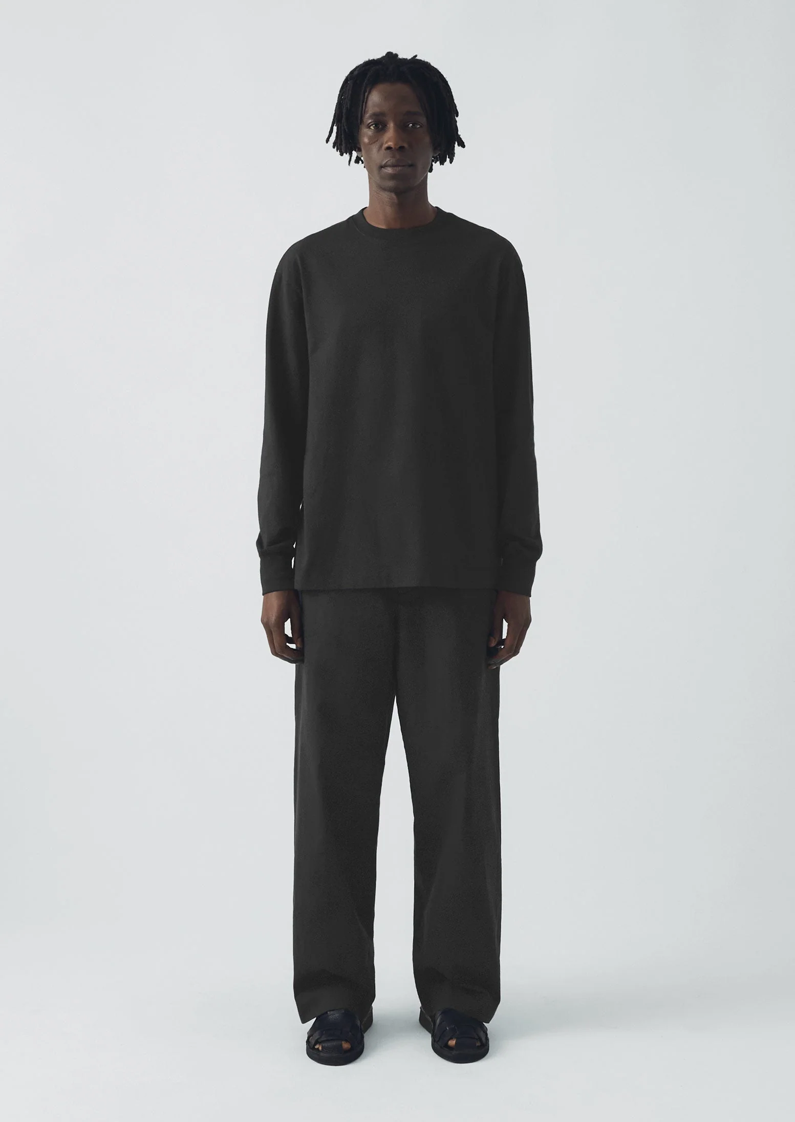 Long Sleeve Crew Neck Tee | Dark Charcoal - Image 5
