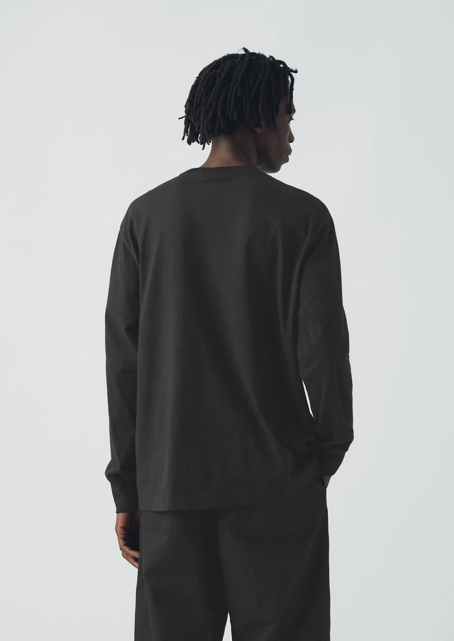 Long Sleeve Crew Neck Tee | Dark Charcoal - Image 6