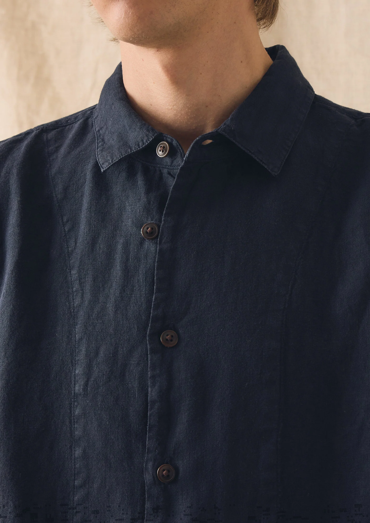 Loop Button Linen Shirt | Slate - Image 6
