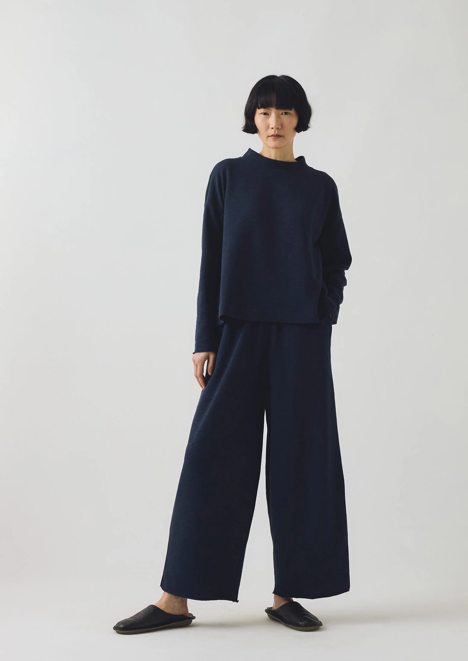 Loopback Jersey Easy Sweater | Midnight - Image 3